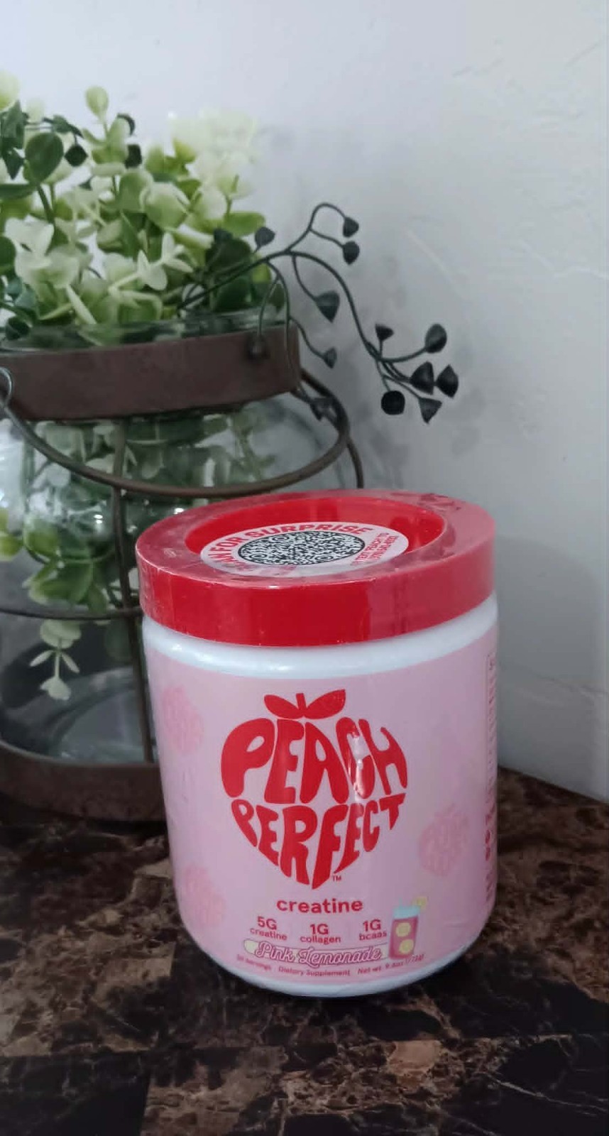 PEACH PERFECT Creatine for Women-Monohydrate Powder- 30 Servings – Exp 01/28-New