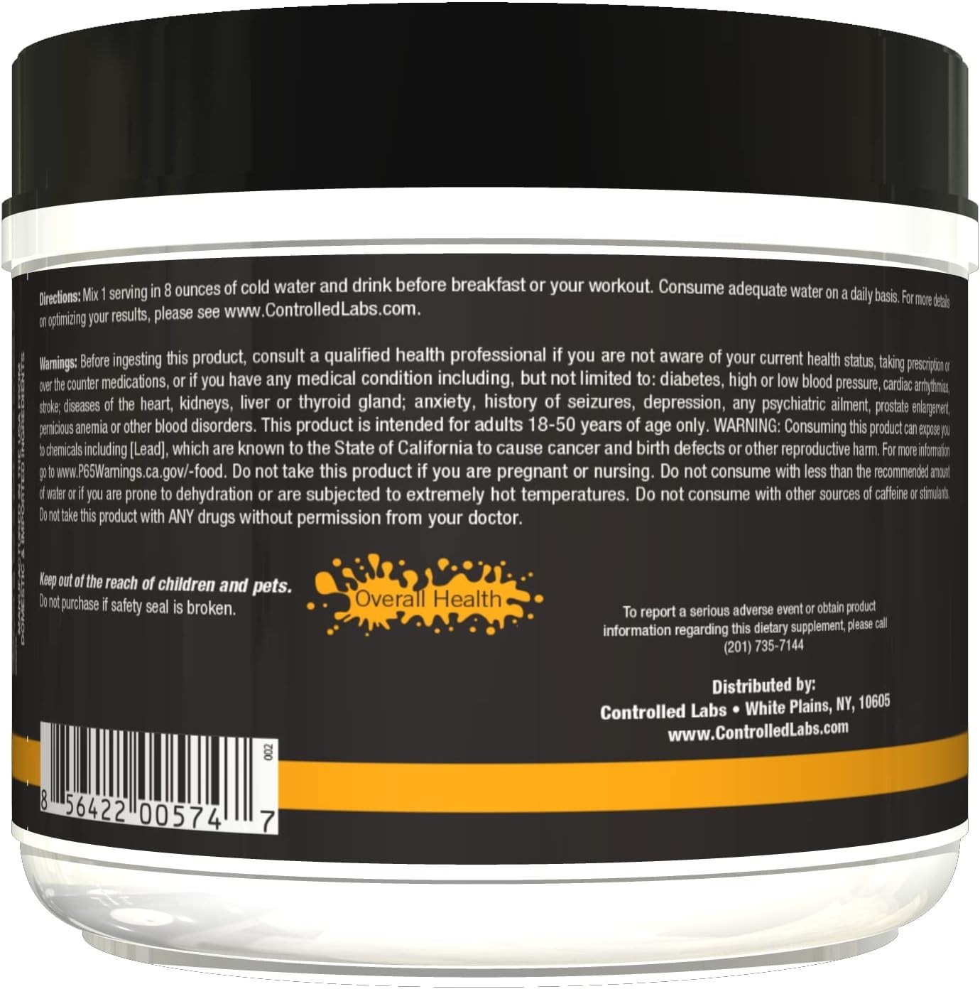 Controlled Labs Orange Brainwash Nootropic Energy Focus Gaming 20svg Lemon Frost