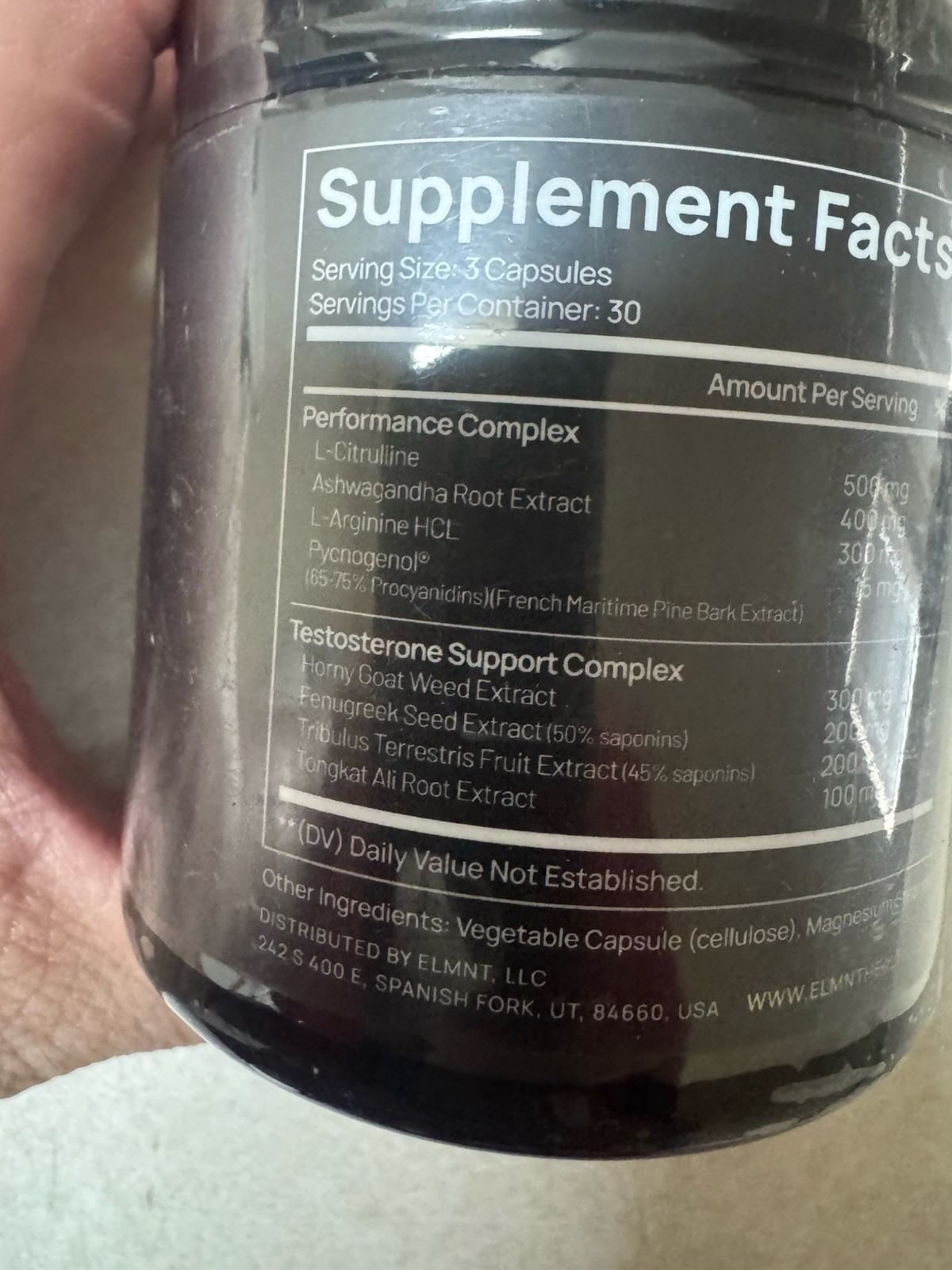 2,015mg Testosterone Booster for Men 8X Strength 90 Caps Elmnt Free Shipping