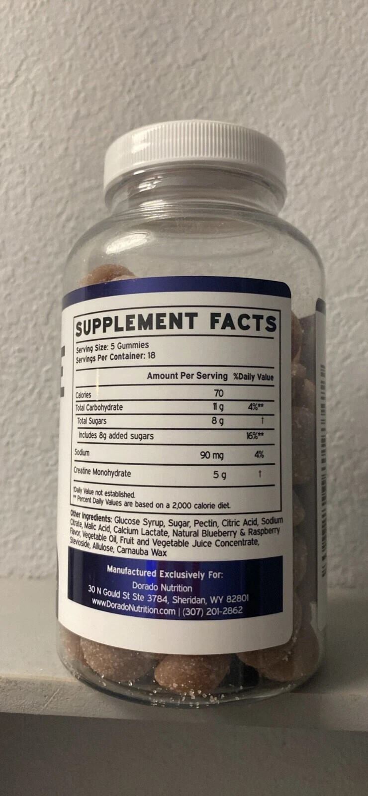 3 PACK 270 Gummies 90 x 3 Bottle Dorado Creatine Monohydrate Gummies 5000 MG RK5