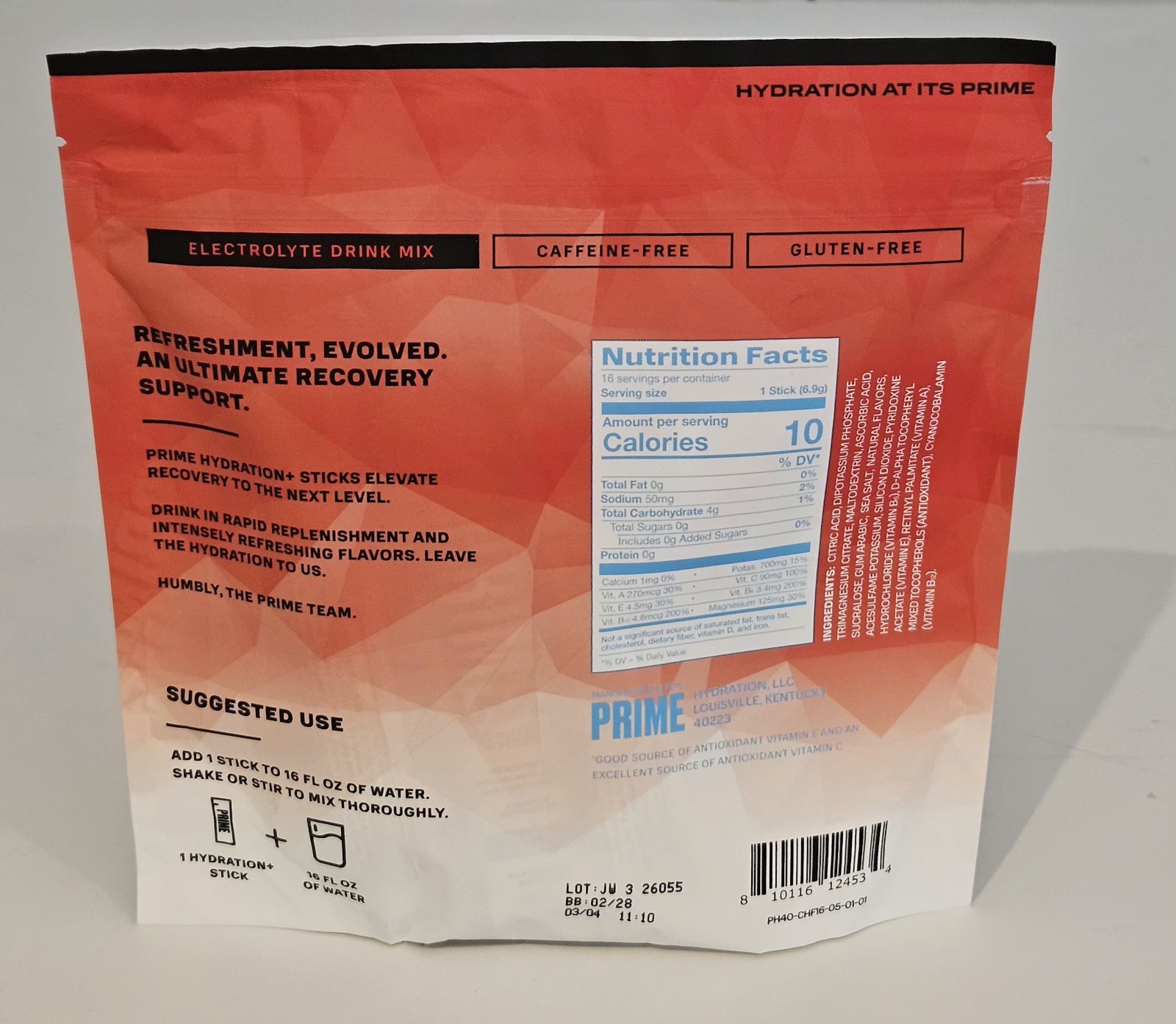 PRIME HYDRATION+ Electrolyte Powder Sticks Cherry Freeze 16 Count