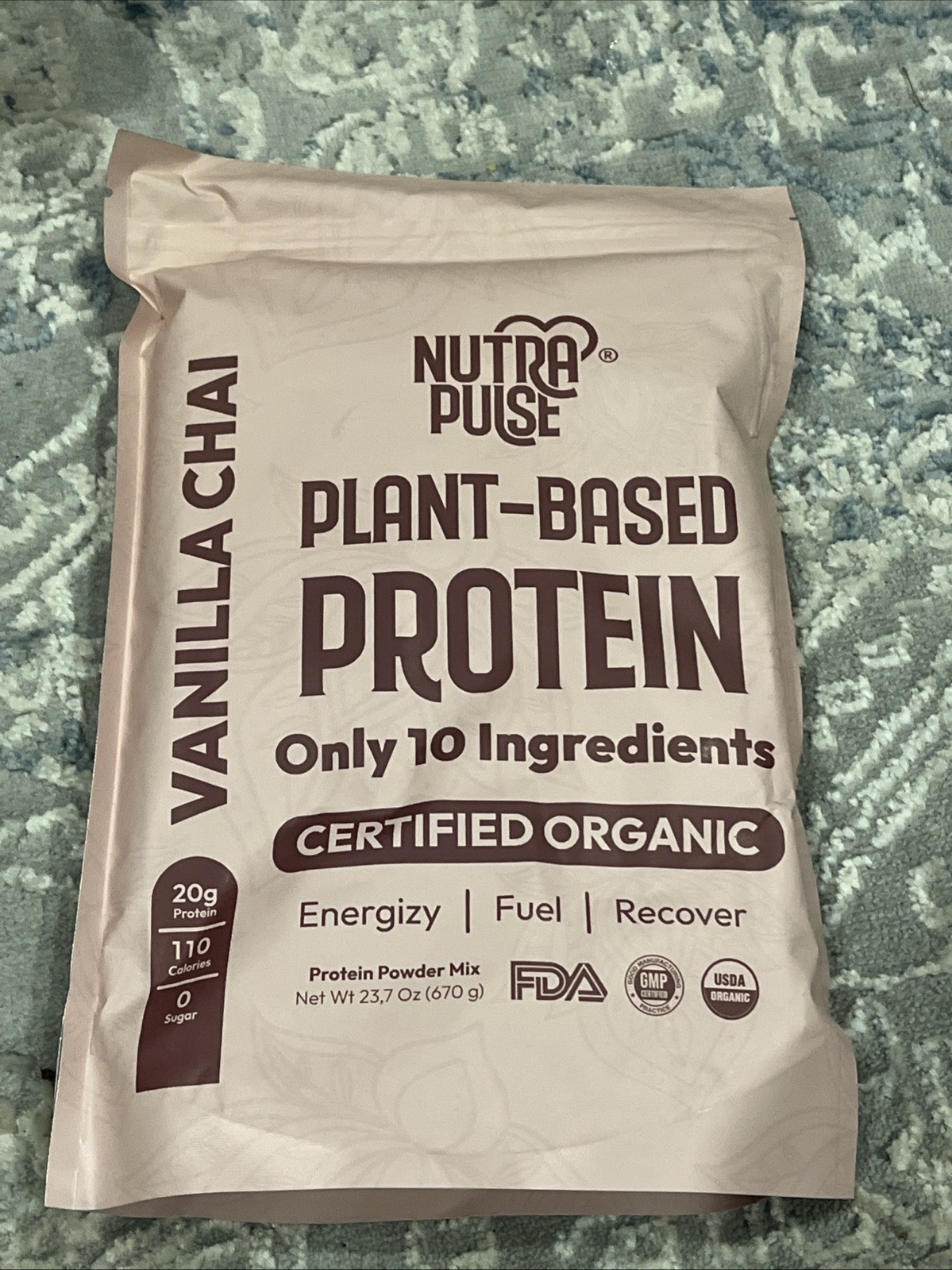 Nutra Pulse Plant Based Protein Powder Vanilla Chai. 23.7oz Exp 01/26
