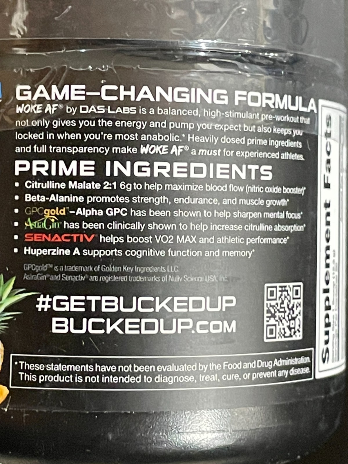 Bucked Up Woke AF Pre-Workout MIAMI Exp 5/2027 20 Servings