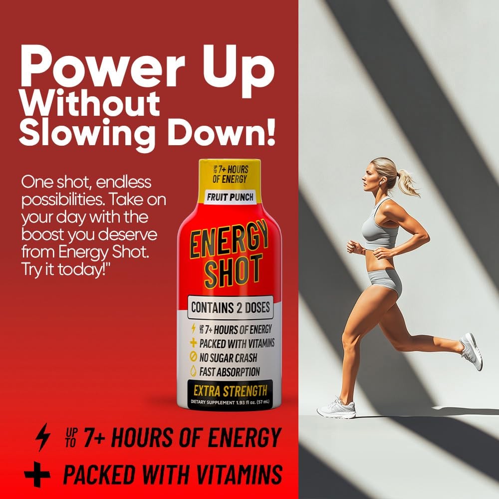 Fruit Punch Extra Strength Energy Shot 48 pk – 260mg 1.93 Fl Oz (Pack of 48)