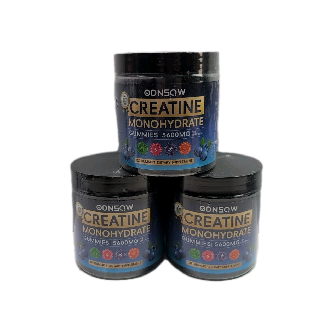 (3) Creatine Monohydrate – 120 Gummies Each- Blueberry 5600mg Per Serving