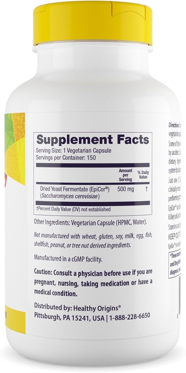 Healthy Origins Epicor 500 Mg Immune Support Non-Gmo Gluten 150 Veggie Capsules