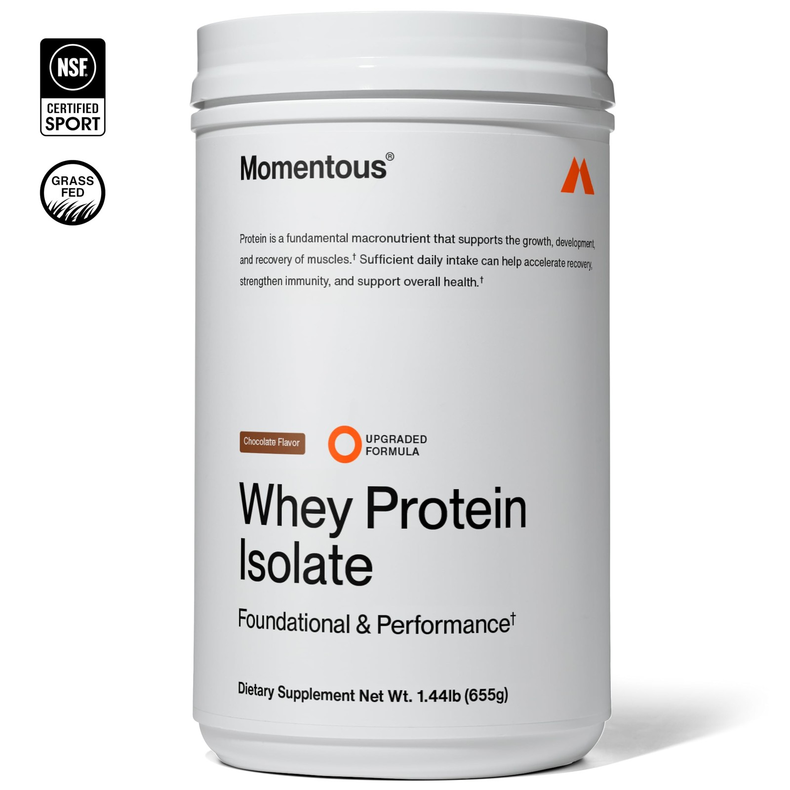 Momentous Essential Grass-Fed Whey Protein Powder – 20 g Whey Isolate Protein…