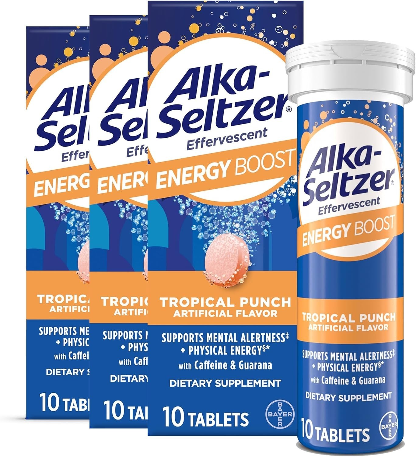 Energy Boost: Caffeine & Guarana, B Vitamins, Supports Mental Alertness and P…