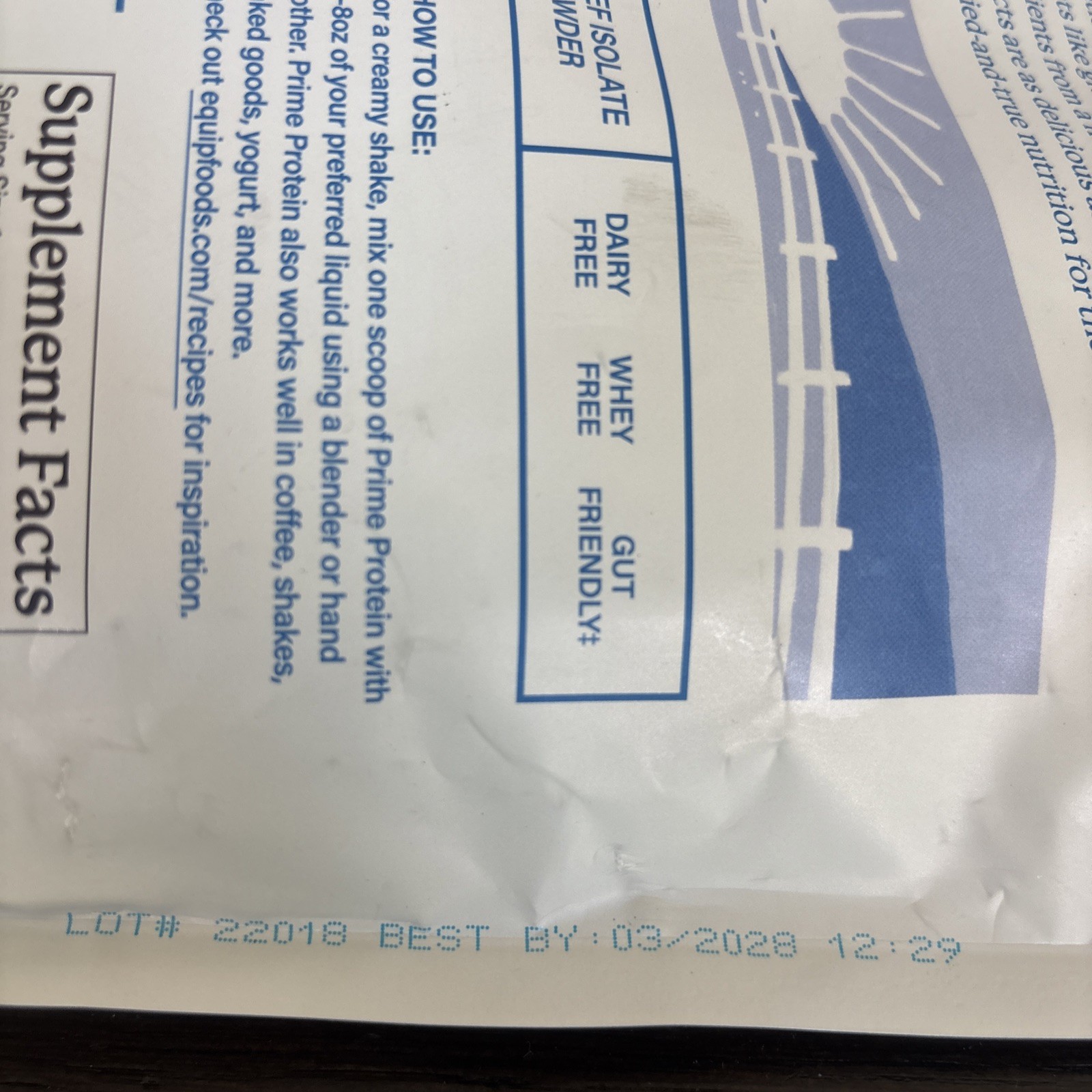 Equip Prime Protein Grass-Fed Beef Isolate Chocolate Mint 1.96 Lbs exp 2028 lot