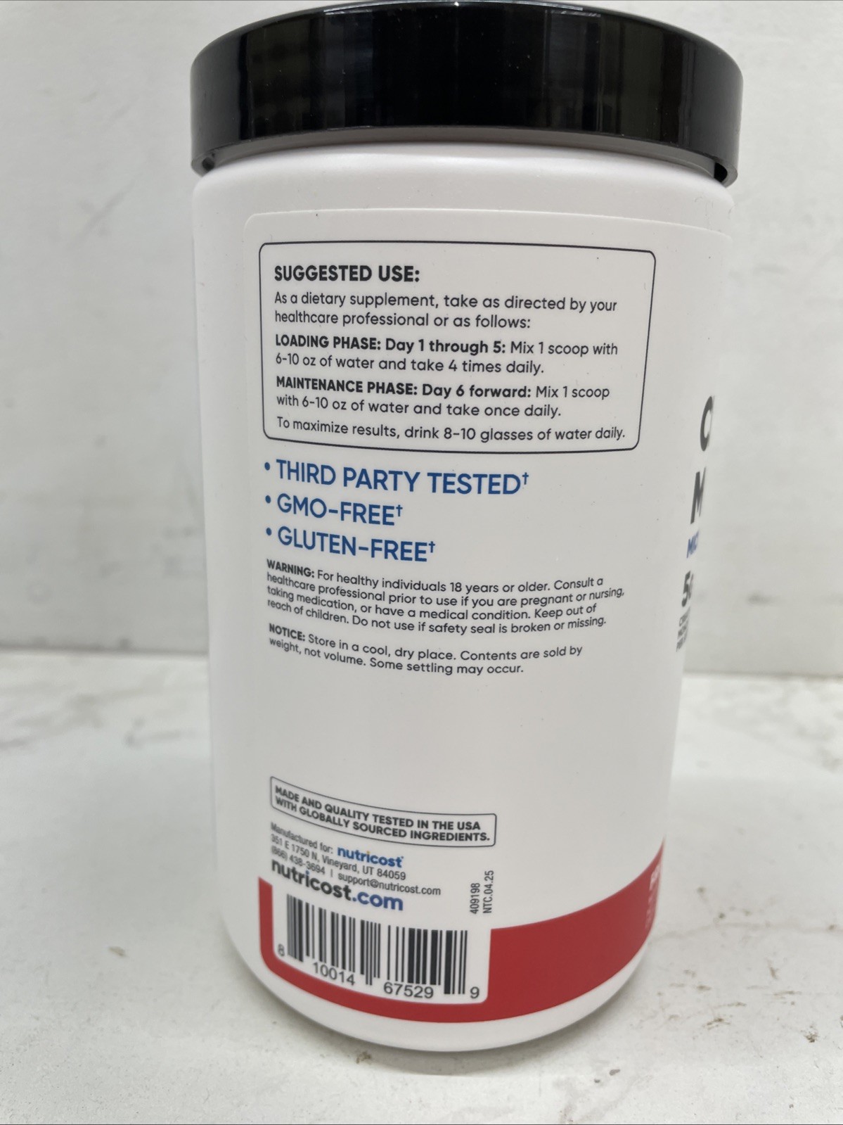 Nutricost Performance Creatine Monohydrate Powder 500G Fruit Punch Expires 5/28