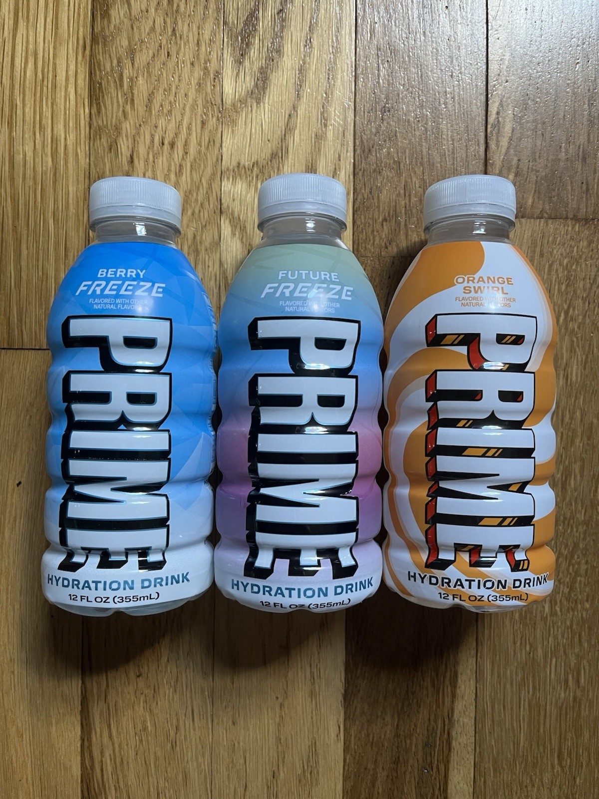 12oz PRIME Hydration Bundle | Orange Swirl, Berry Freeze, Future Freeze