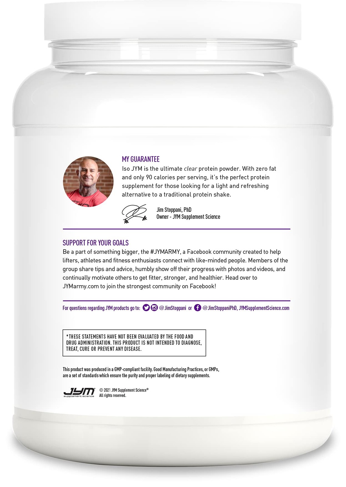 Jym Supplement Science Iso Jym Grape 90 Calories 100 Whey Protein Isolate Zero