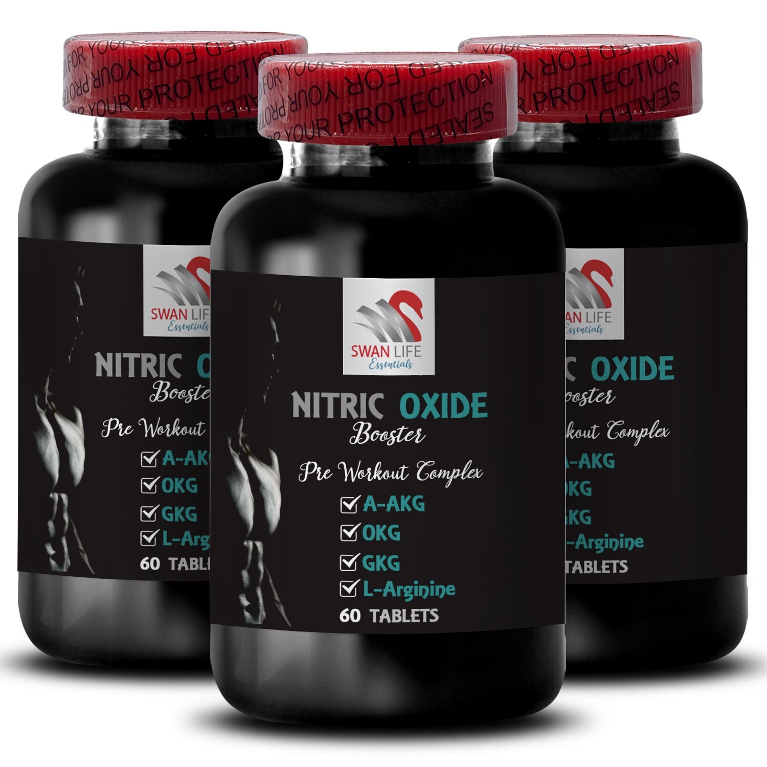 Focus Surge – NITRIC OXIDE BOOSTER – Muscle Drive 3 Bottles 180 Tablets