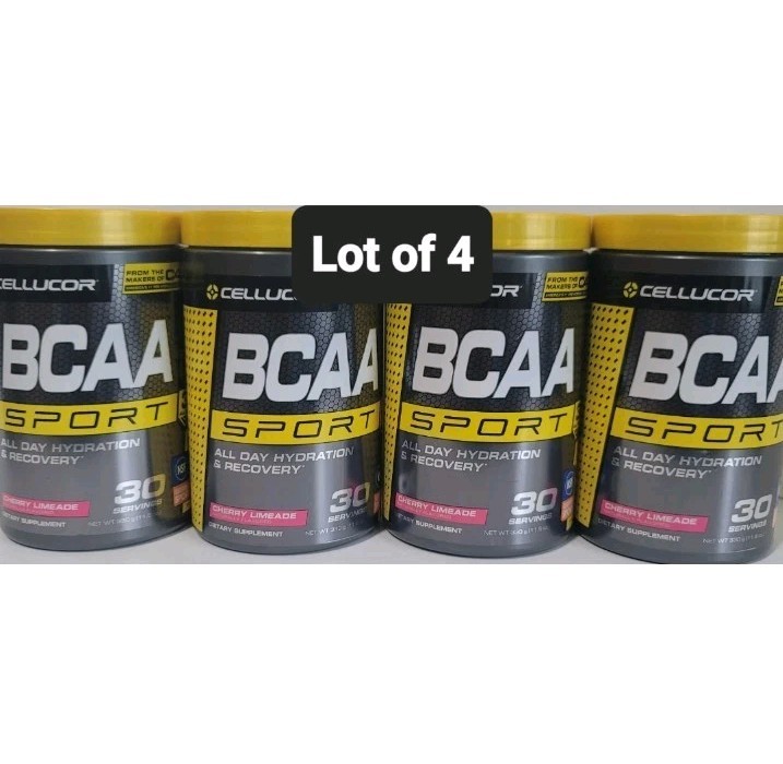 Lot of 4 Cellucor BCAA Sport Hydration & Recovery Cherry Limeade Best By 6/2026
