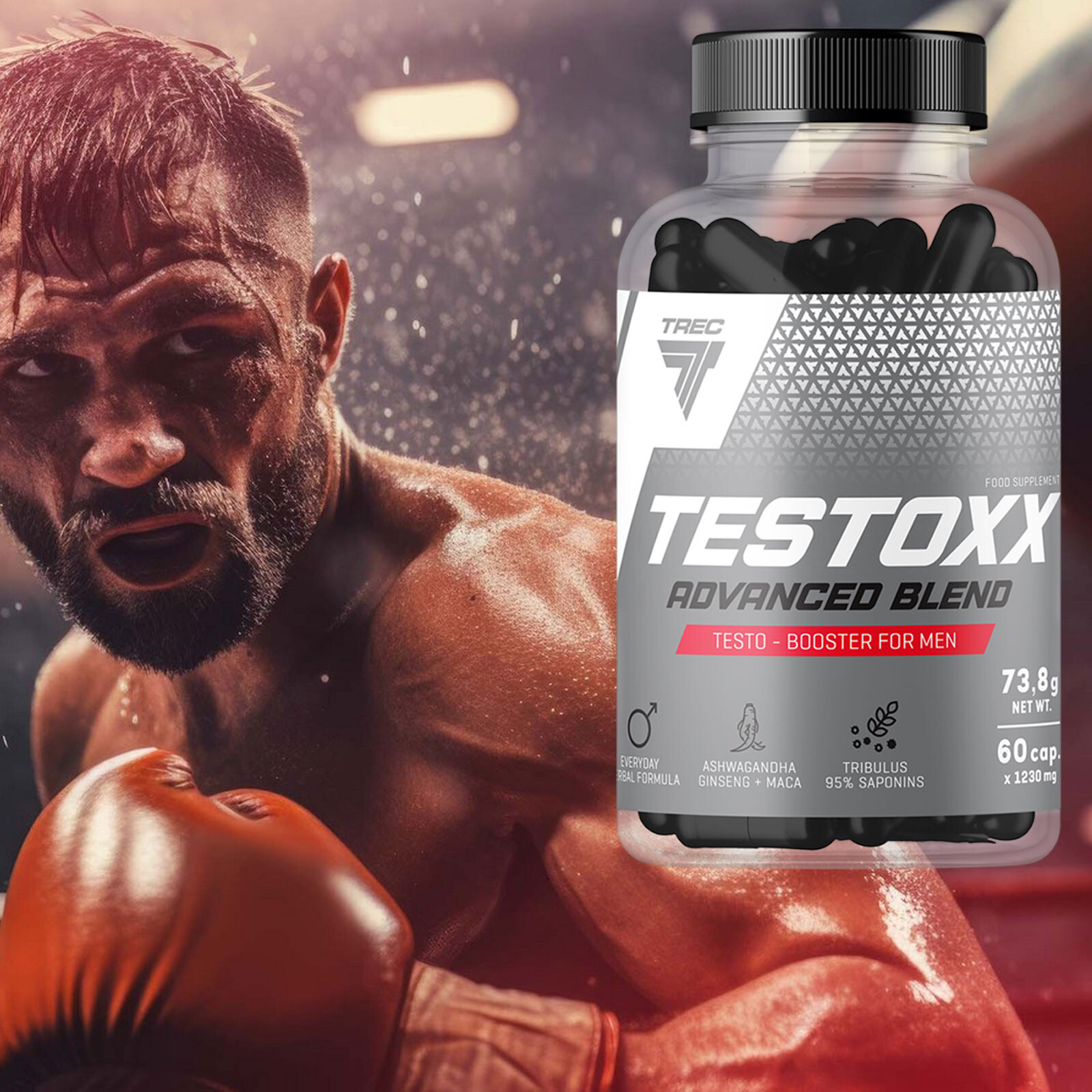TESTOXX 60-240 Caps Testosterone Booster for Men, Energy, Libido, Muscle Support