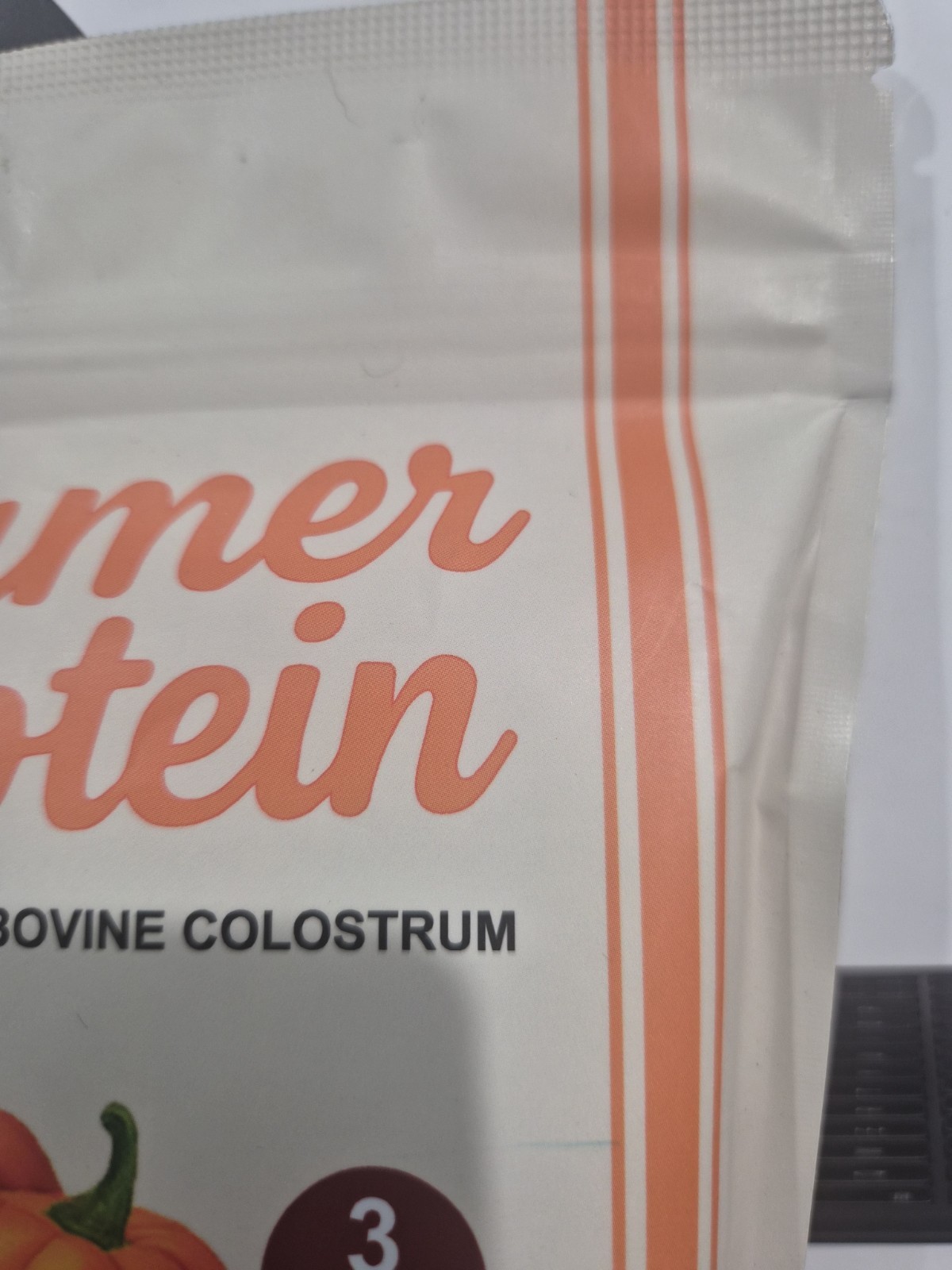 Farmer Protein Bovine Colostrum Powder Pumpkin Pie Flavor 12.7oz Bag EXP 10/2027