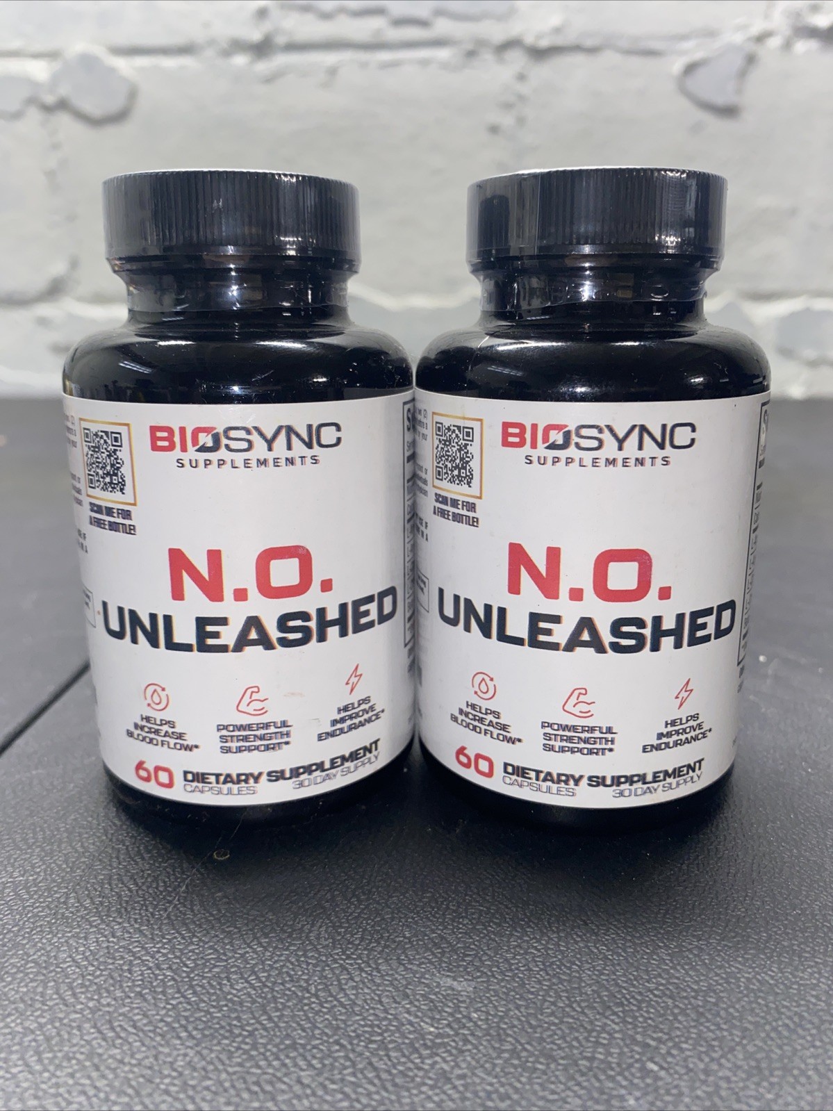 Biosync N.O. Unleashed 60 capsules exp 4/27 Brand New Sealed 2-pack!