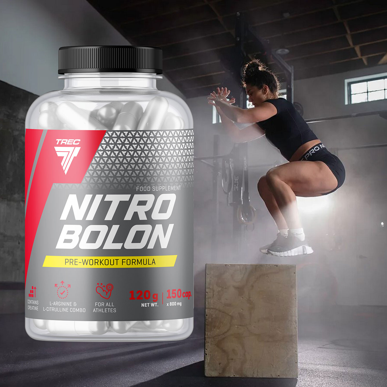 Nitrobolon 150–300 Capsules – Pre-Workout + Muscle Pump + Creatine + NO Booster