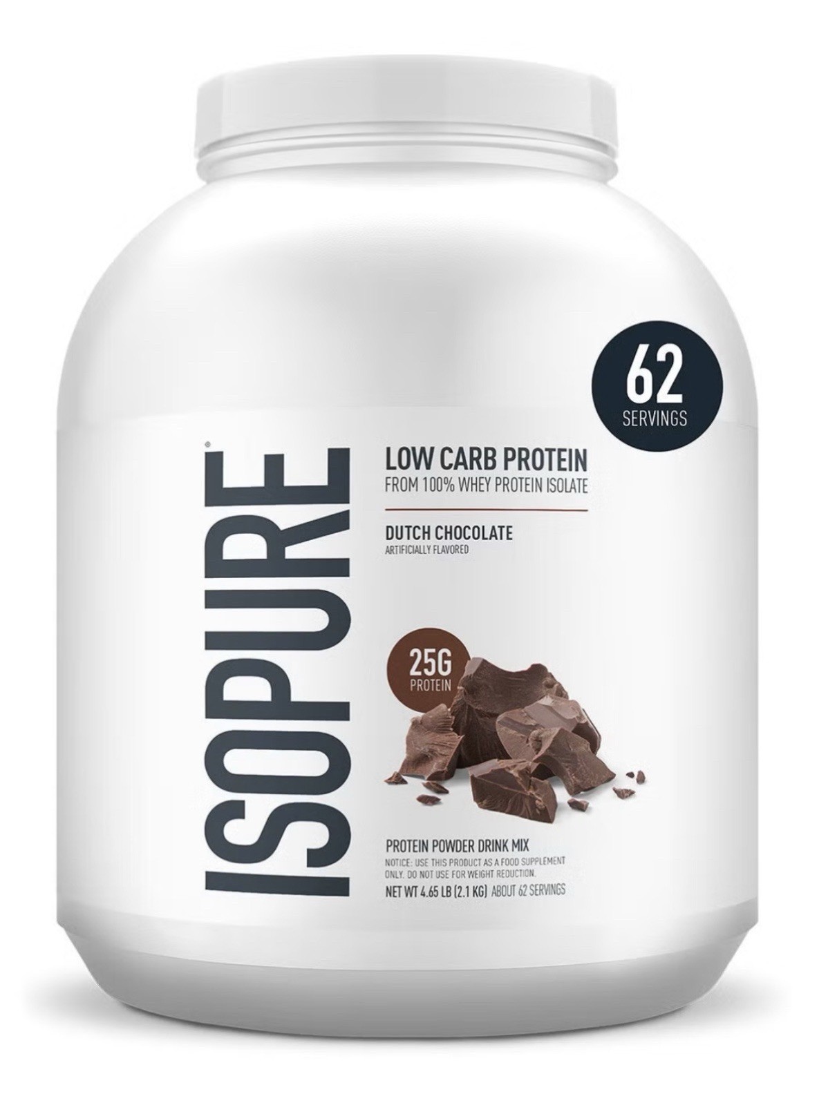 Isopure Whey Protein Isolate Dutch Chocolate Low Carb Keto GF 4.5lb SHIPS FREE