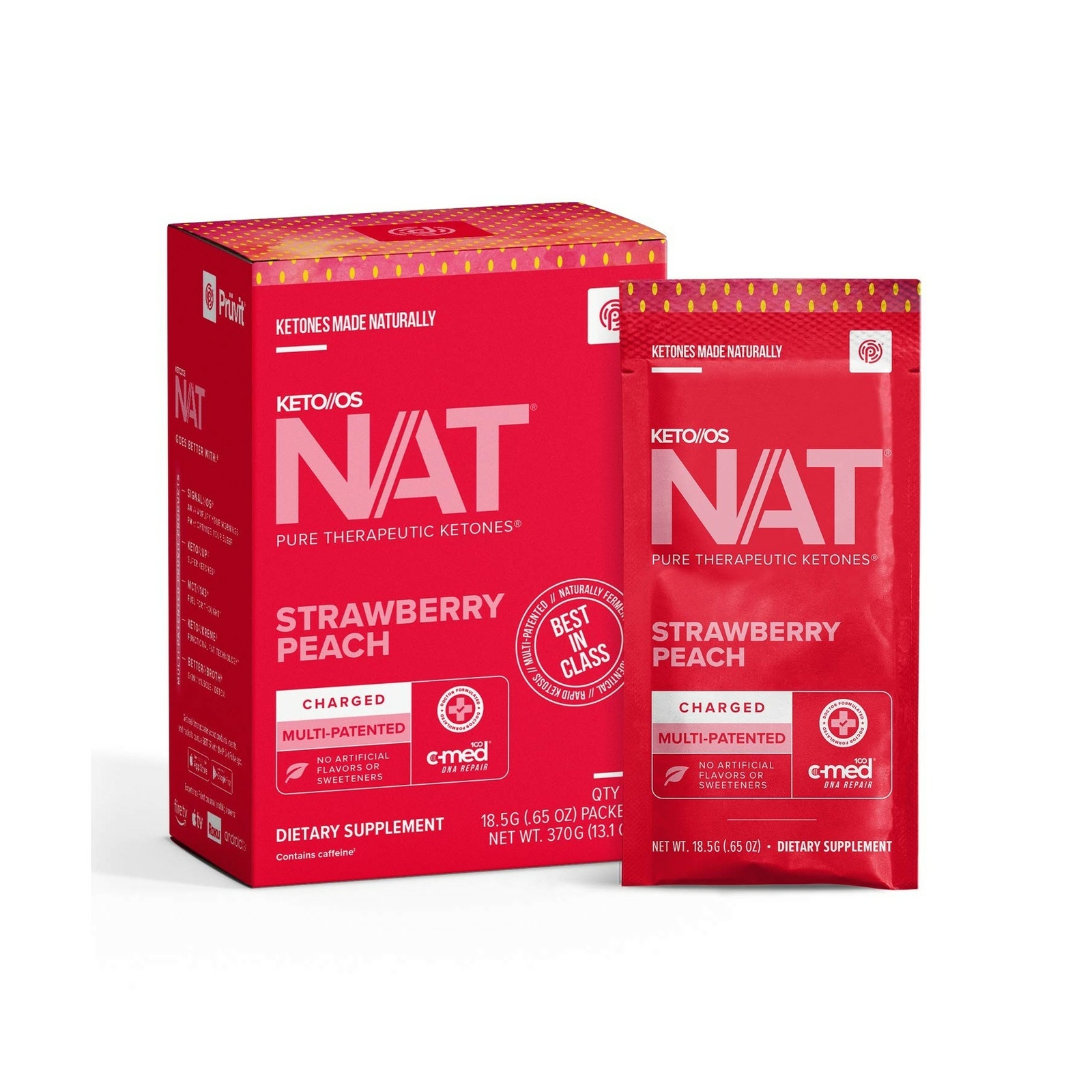 Keto//OS NAT® Strawberry Peach Keto Supplements – Charged – Exogenous Ketones…