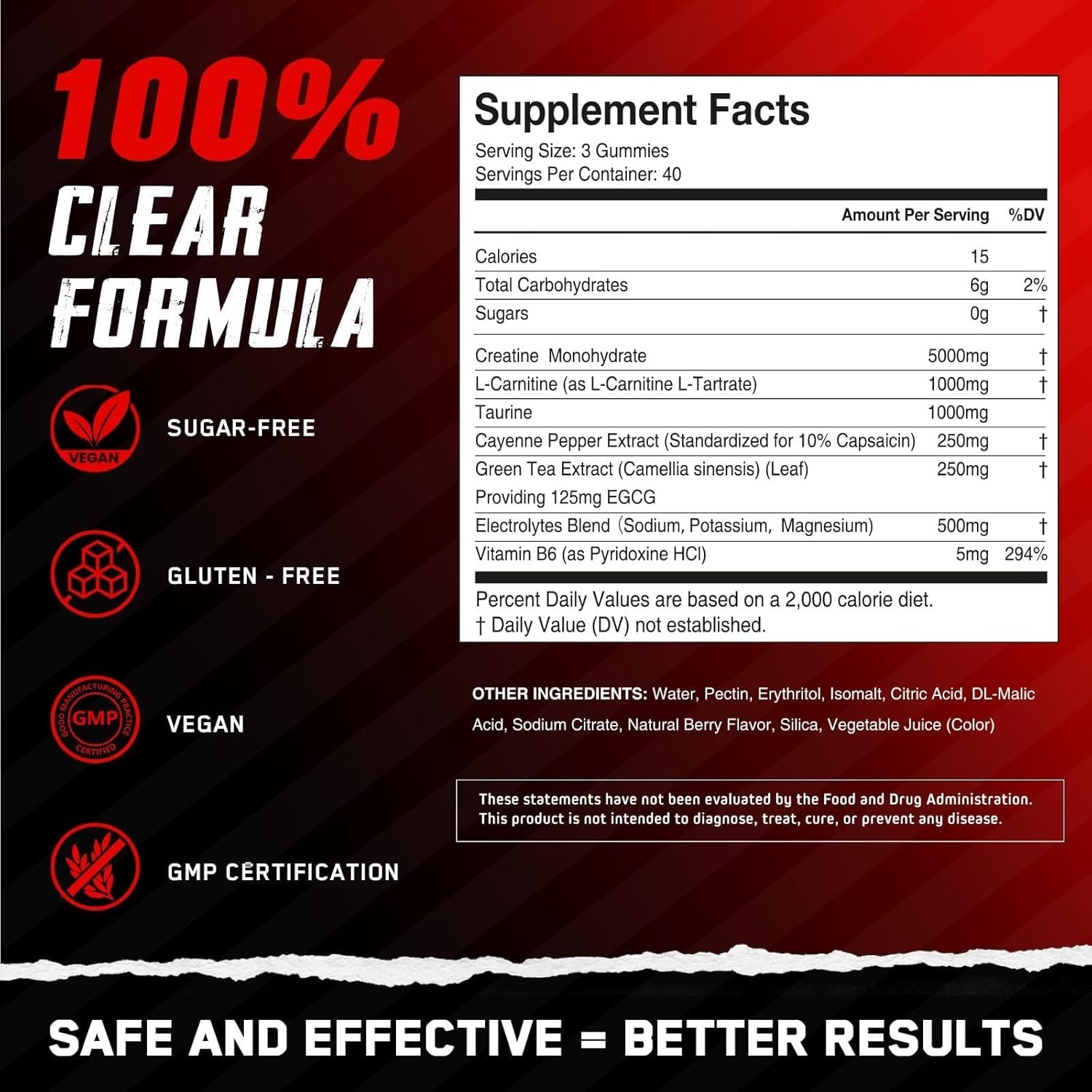 Creatine Monohydrate Gummies for Men & Women,120 Sugar EXP 6/27