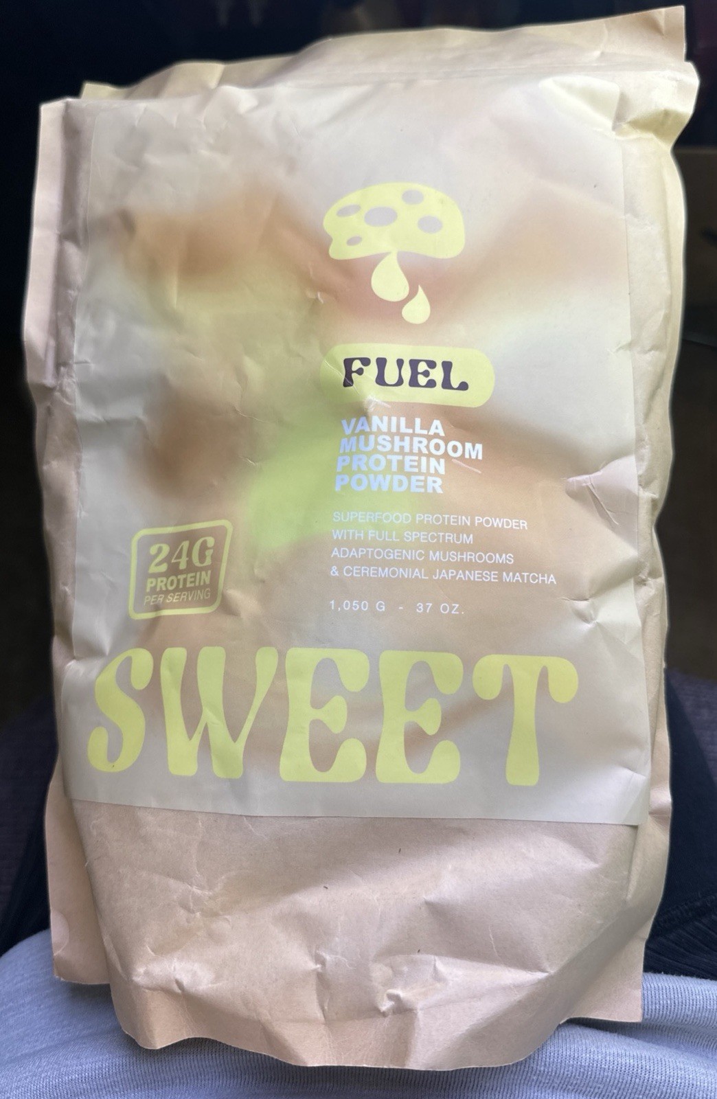 Sweet Shroom Vanilla Mushroom Pumpkin Seed& Pea Protein Powder 36 Oz-24 Gram/srv