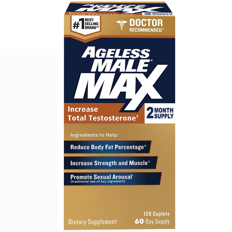 Ageless Male Max Total Testosterone and Nitric Oxide Booster – 120 Caplets
