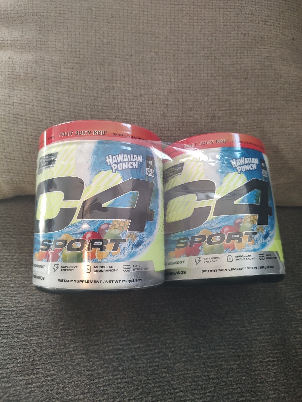 C4 Sport Hawaiian Punch Fruit Juicy PreWorkout 8.9 oz 2 Pack 20 Servings Each