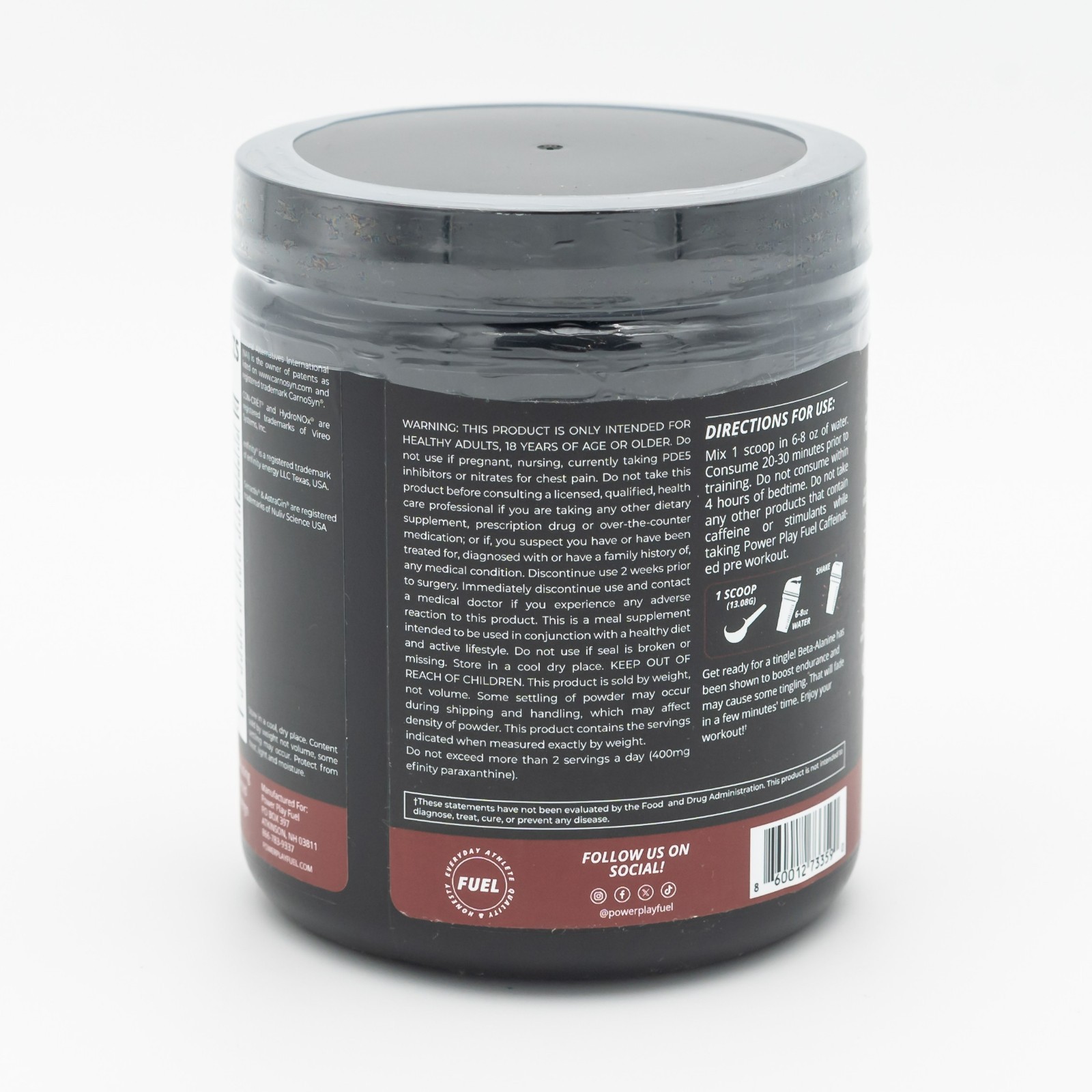 Power Play Fuel Caffeinated Pre-Workout Powder with Electrolytes – Citrus Punch