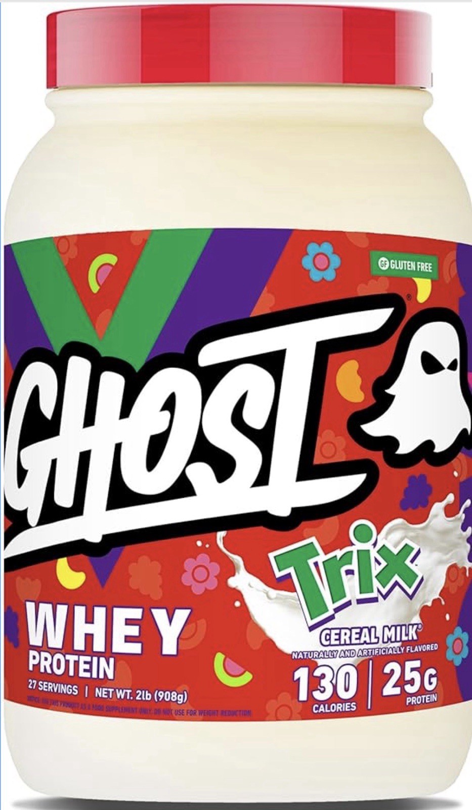 NEW! Ghost Whey Protein Trix Cereal Milk 2lb Gluten-Free High Protein Keto
