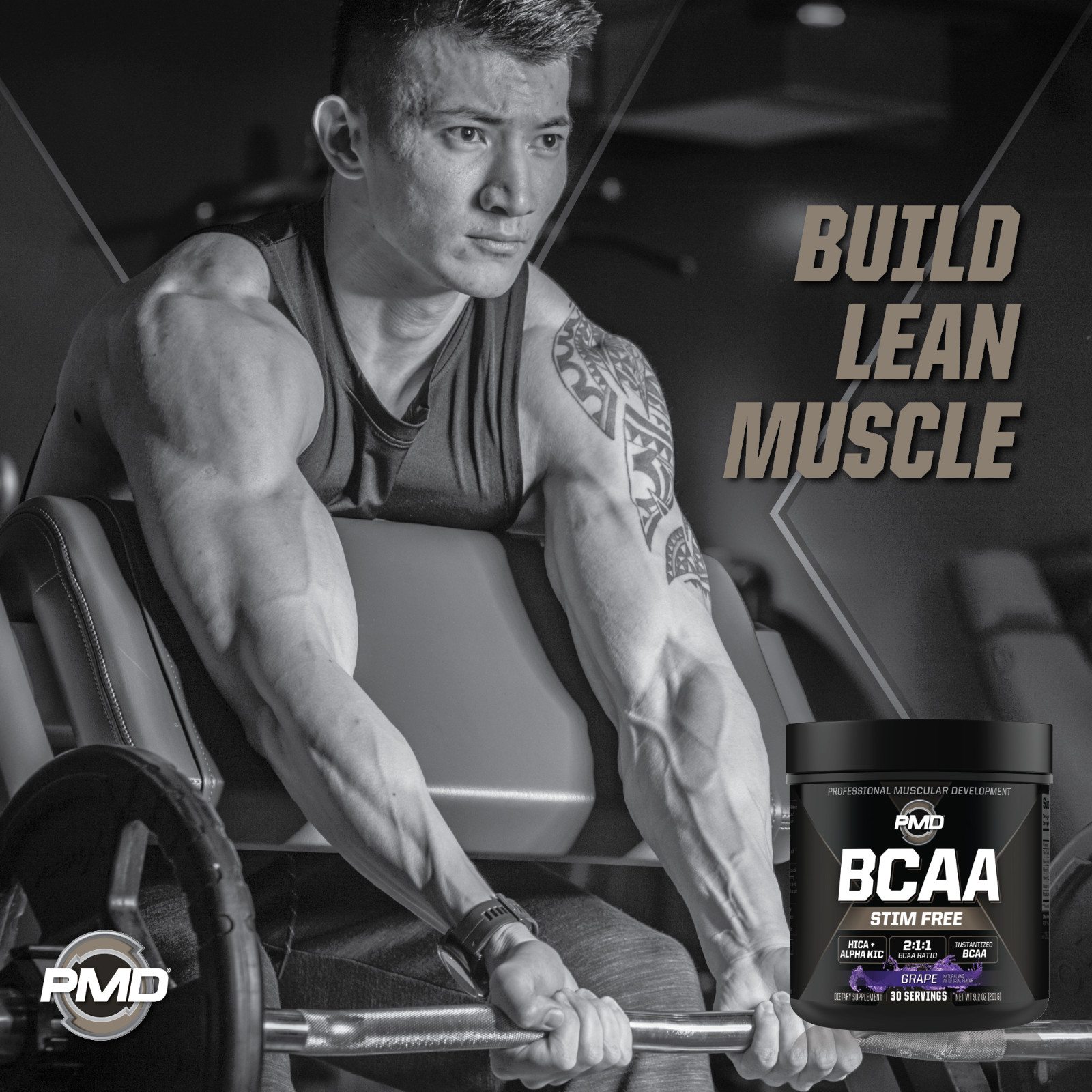 PMD BCAA Stim-Free Amino Acids for Performance & Recovery – Grape (30 Serve)