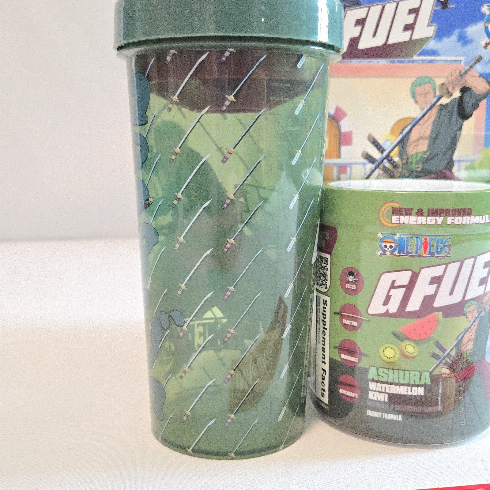 Gfuel x One Piece Zoro Ashura Collector’s Box With Shaker Cup – ENERGY NEW 2026✅