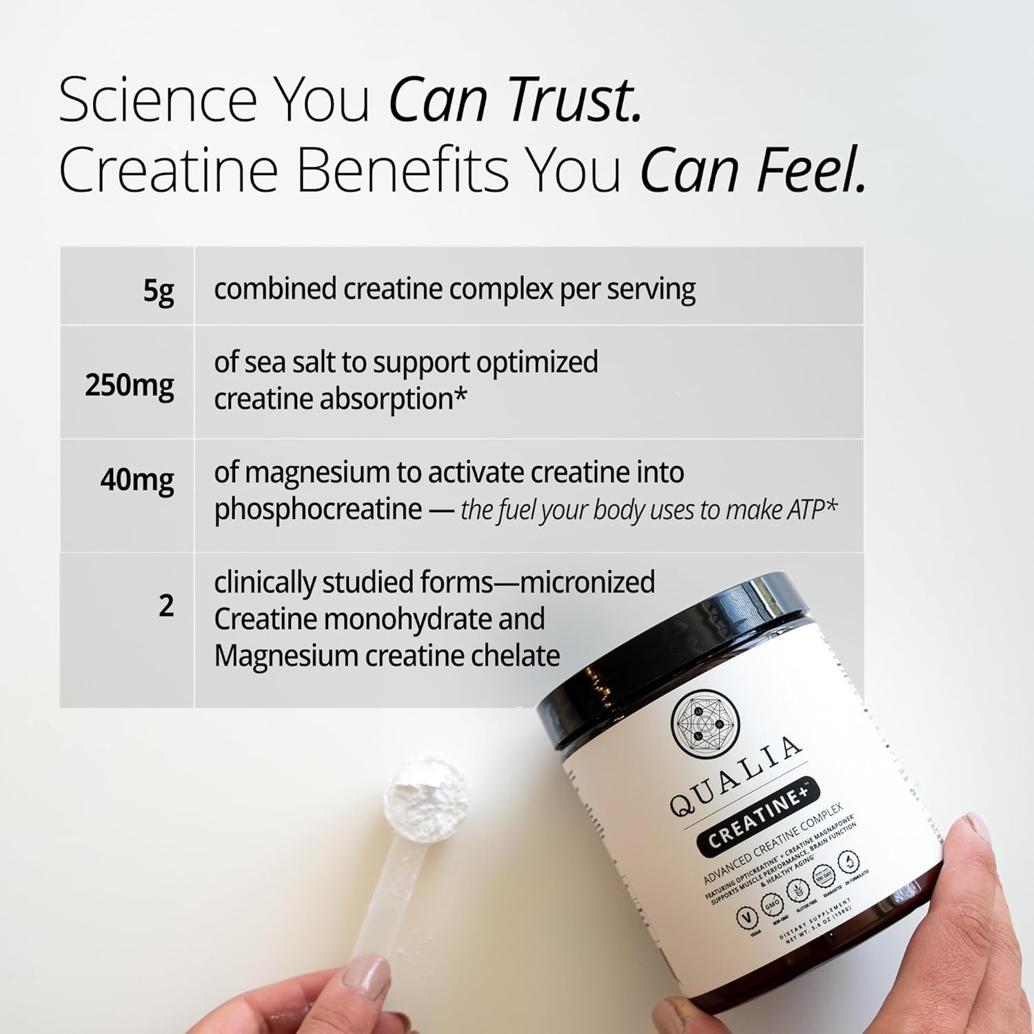 Qualia Creatine + Advanced Creatine Complex – 5.6 oz Magnesium 3/2028 NEW SEALED
