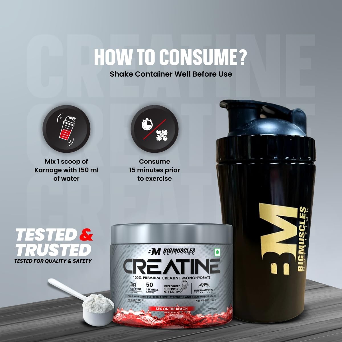 Creatine [257g, 83 Servings]| Sex On The Beach | Micronized Creatine Monohydrate