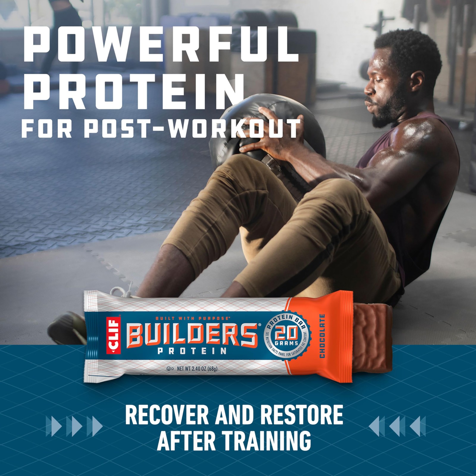 Clif Builders Protein Bars – Variety Pack – 20g Plant Based Protein – Gluten Fre