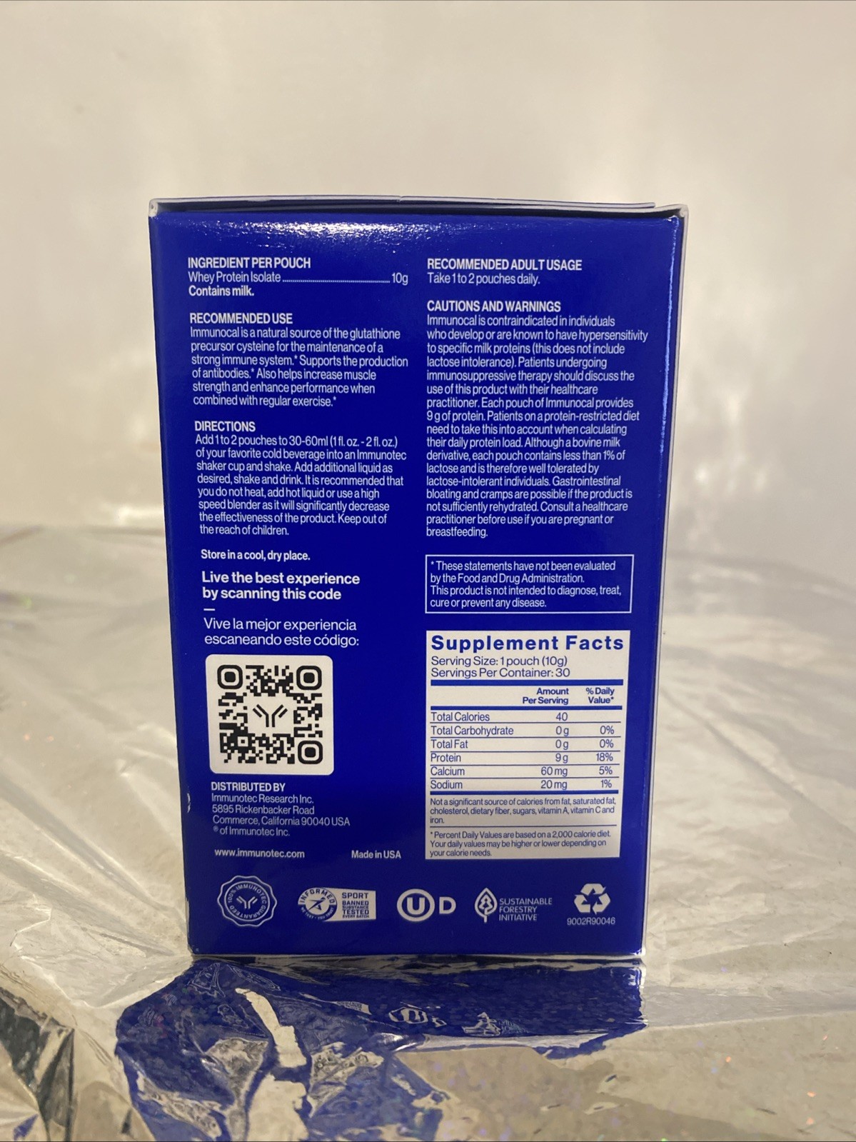 Immunocal Classic Blue Regular Glutathione Precursor, 30 Pouches by Immunotec