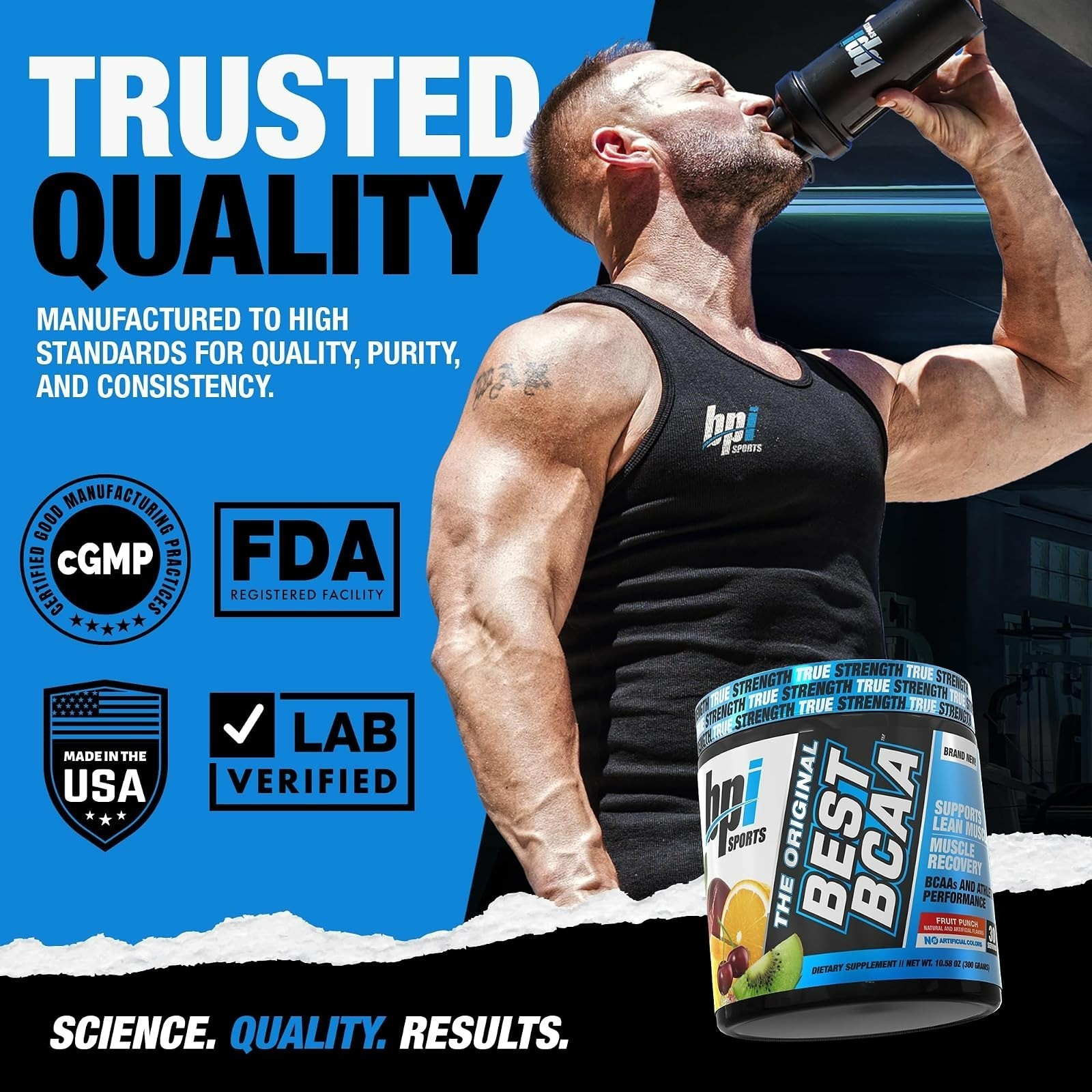 BPI Sports Best BCAA Powder – Hydration, Fruit Punch, 30 Servings