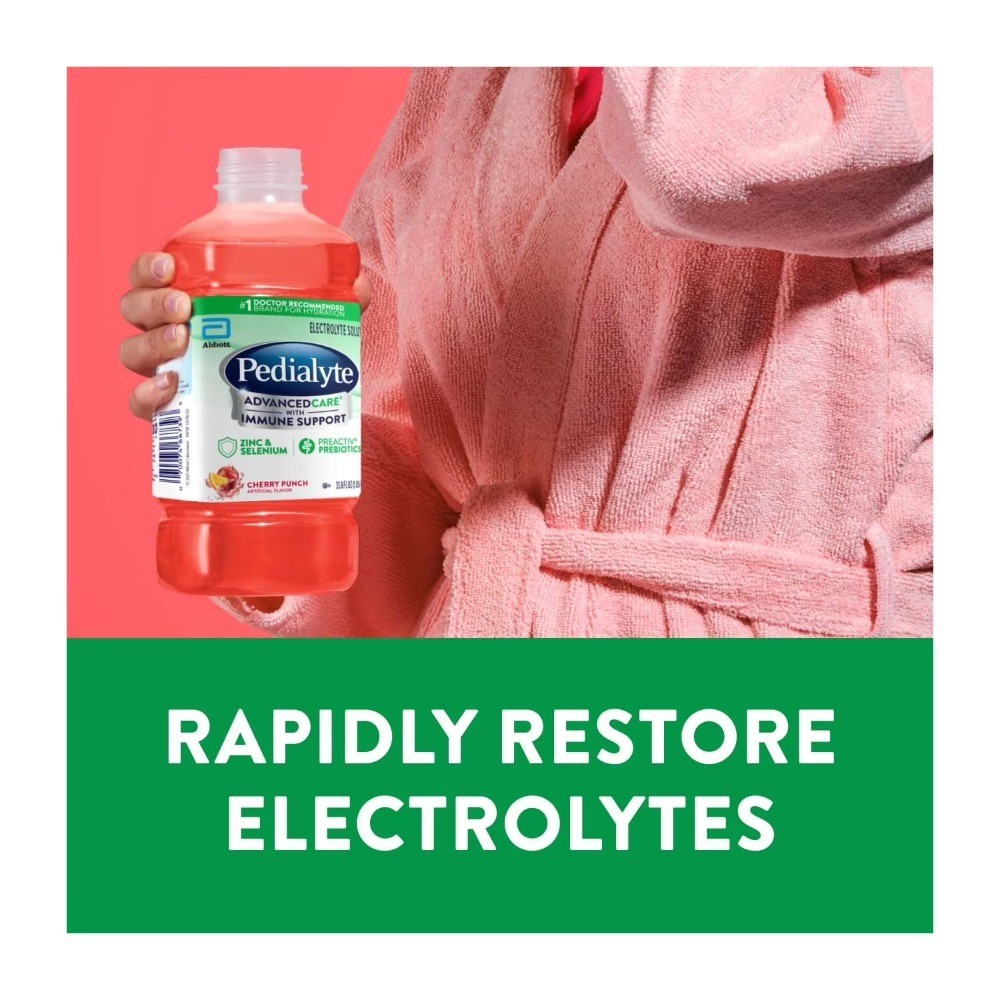 (4 pack) AdvancedCare Electrolyte Drink, Cherry Punch, 1 Liter