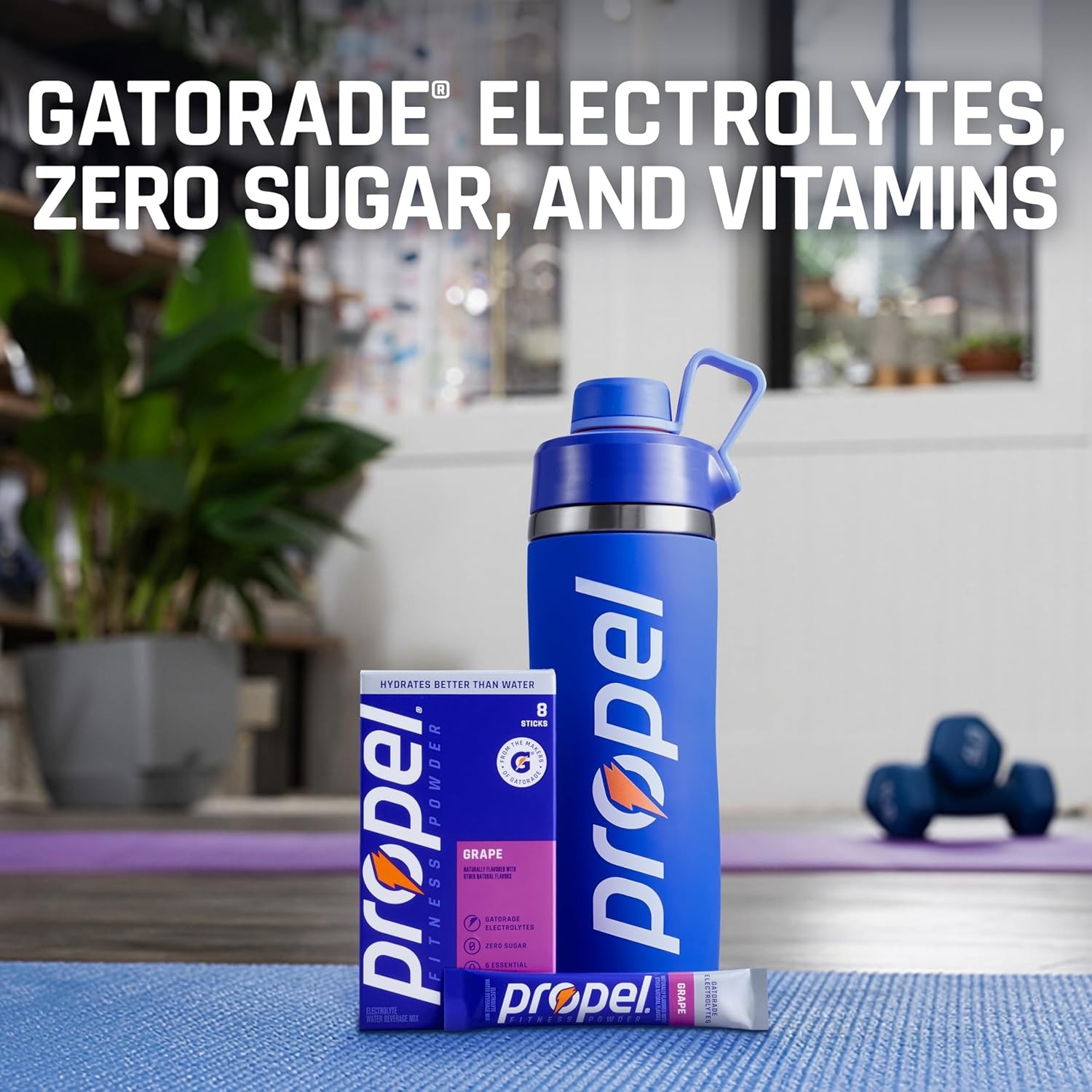 Propel Water Powder Black Cherry Drink Mix 32 Packets Electrolyte Hydration