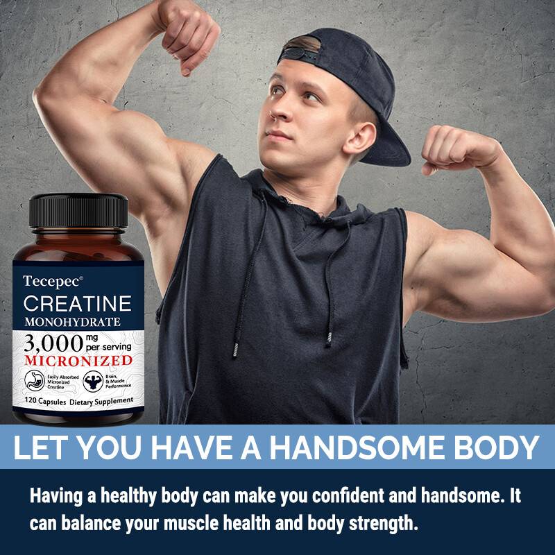 Creatine Monohydrate 3000 Mg Capsules Muscle Mass Strength Regeneration