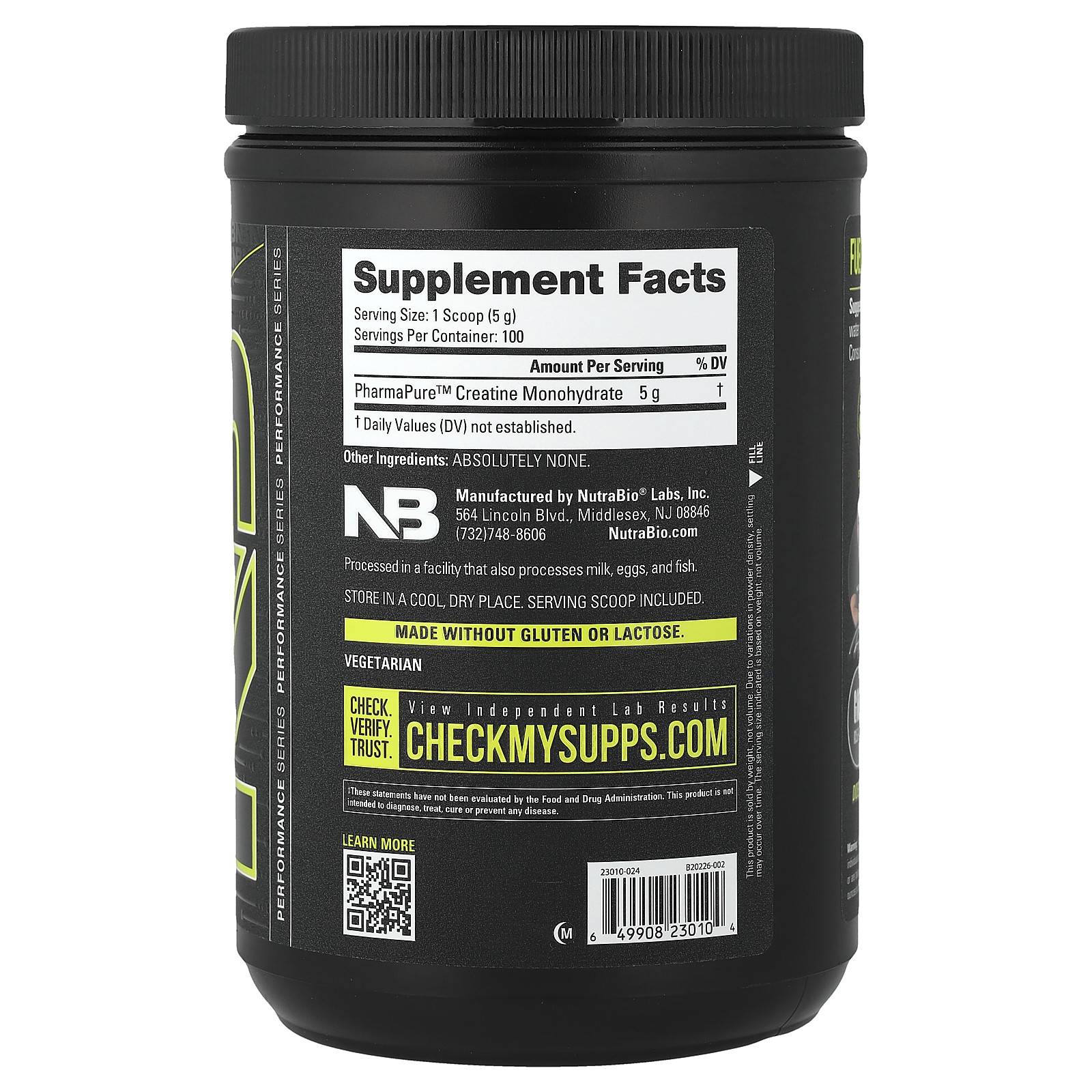 NutraBio Labs, Creatine Monohydrate, 1.1 lb (500 g), Pure Grade – Micronized
