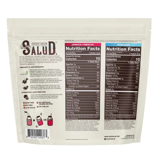 Taste Salud Hydration Drink Mix Variety Pack Jamaica Hibiscus Horchata 30 count