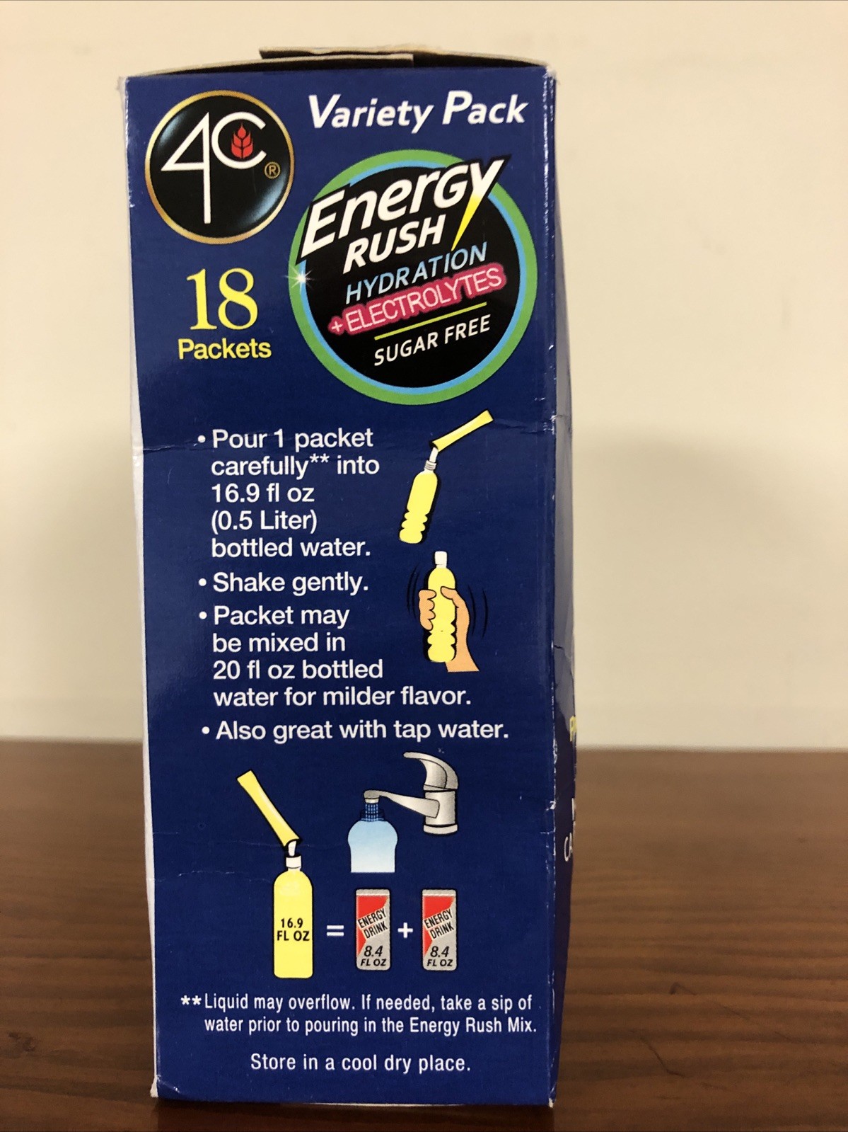 Energy Rush Hydration Electrolytes 200 mg Caffeine 18 packets
