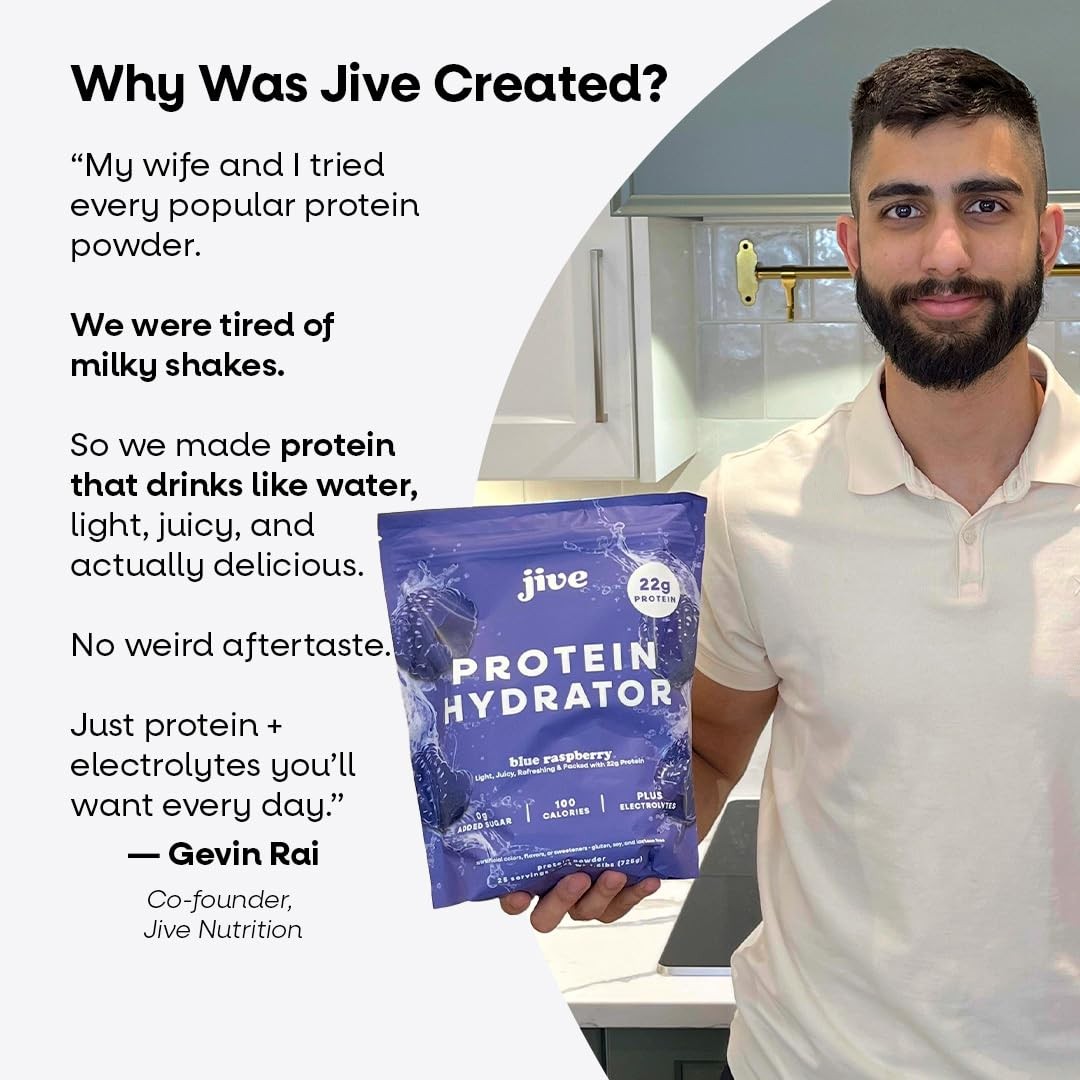 Jive Clear Protein Powder 22g GrassFed Whey Isolate, 25 Servings Blue Raspb…