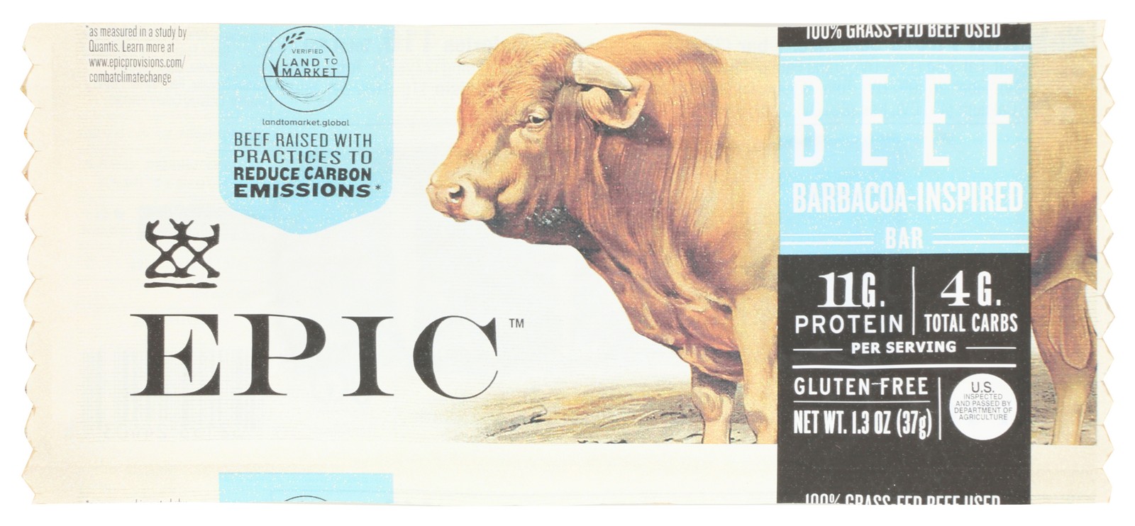 Epic Barbacoa Beef Protein Bar 1.3 Oz Gluten Free 12 Pack