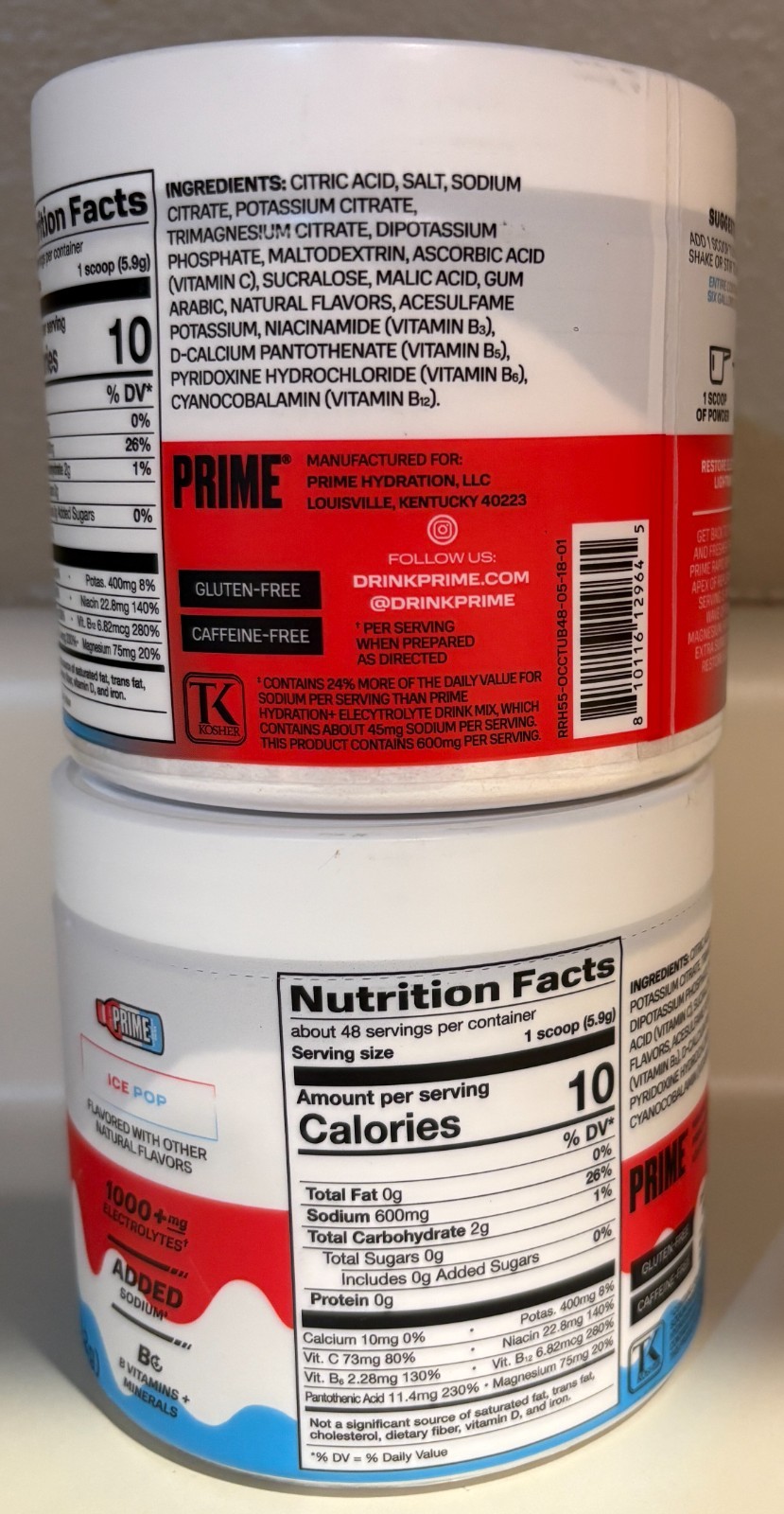 2 x Prime Rapid Rehydration Electrolyte Powder 2 FLAVORS 9.9oz Exp 2/28 & 3/28