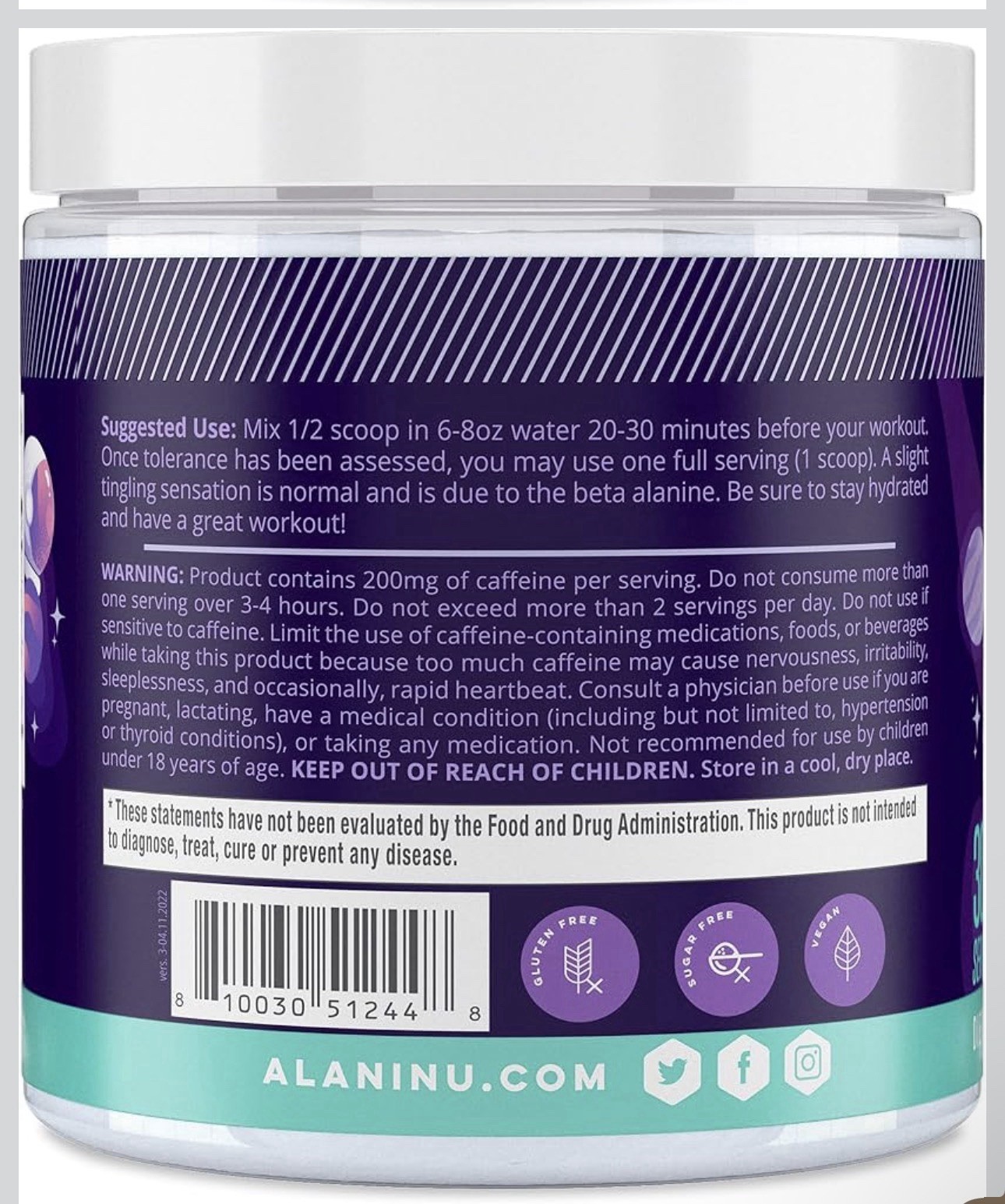 Alani Nu Pre-Workout Energy Endurance 20 Servings Cosmic Stardust 7 OZ New