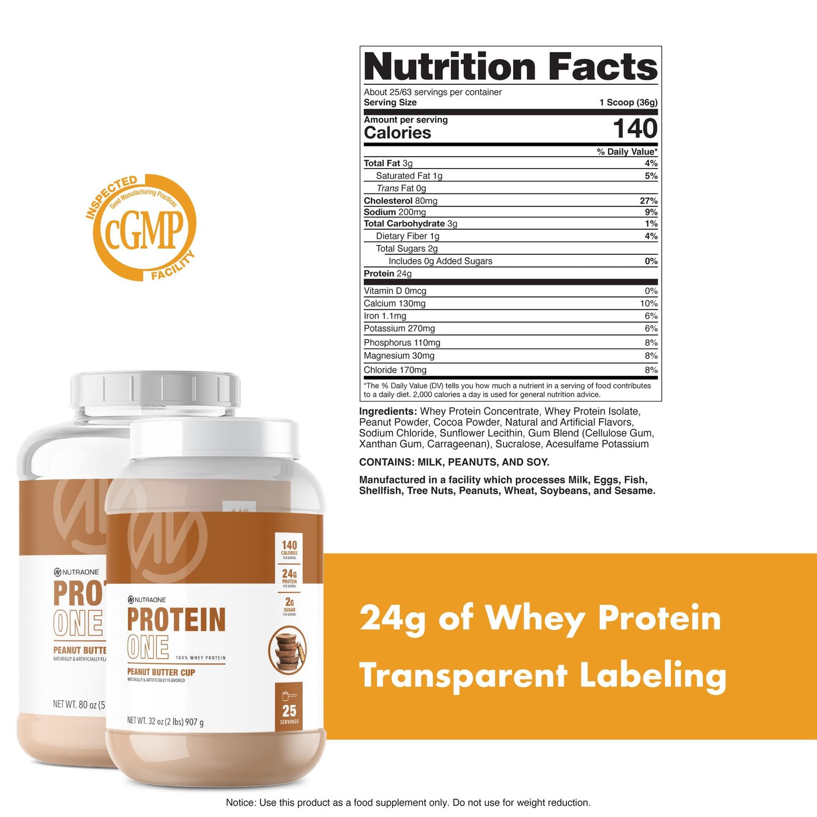 NutraOne ProteinOne Whey Protein Promote Recovery and Build Muscle with a Pro…