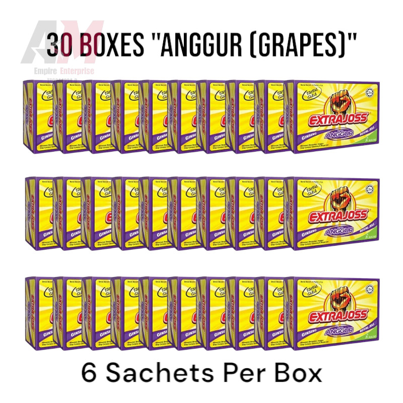 EXTRA JOSS – 30 Boxes HALAL Energy Drink Powder Ginseng/Grape/Mango Flavour