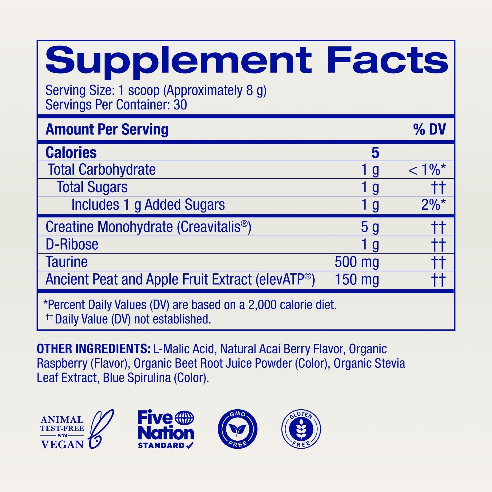 Micronized Creatine Monohydrate Powder for Strength & Energy, D-Ribose, Taurine,